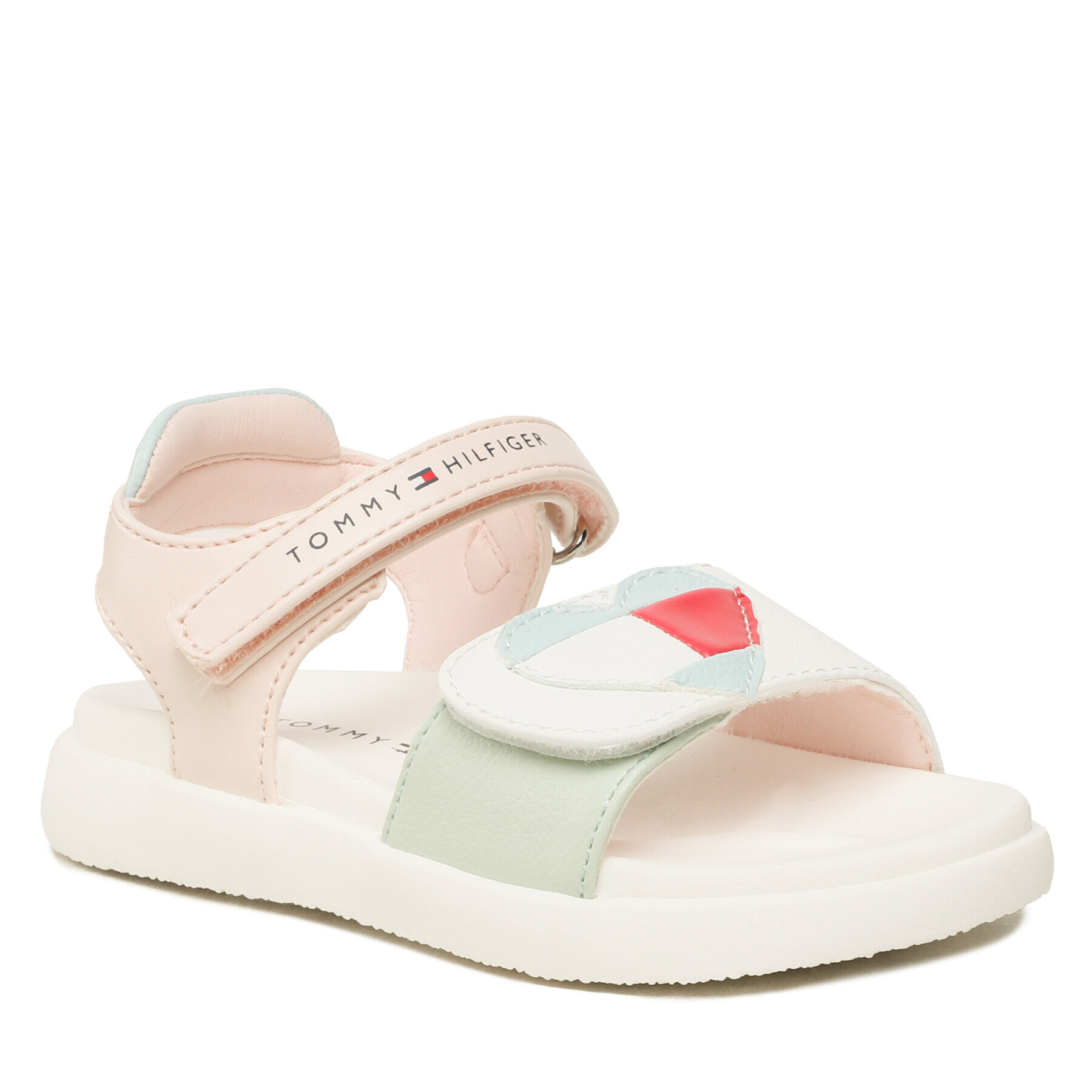 Tommy Hilfiger Sandale Heart Velcro Sandal T1A2-32754-1355 S Alb - Pled.ro