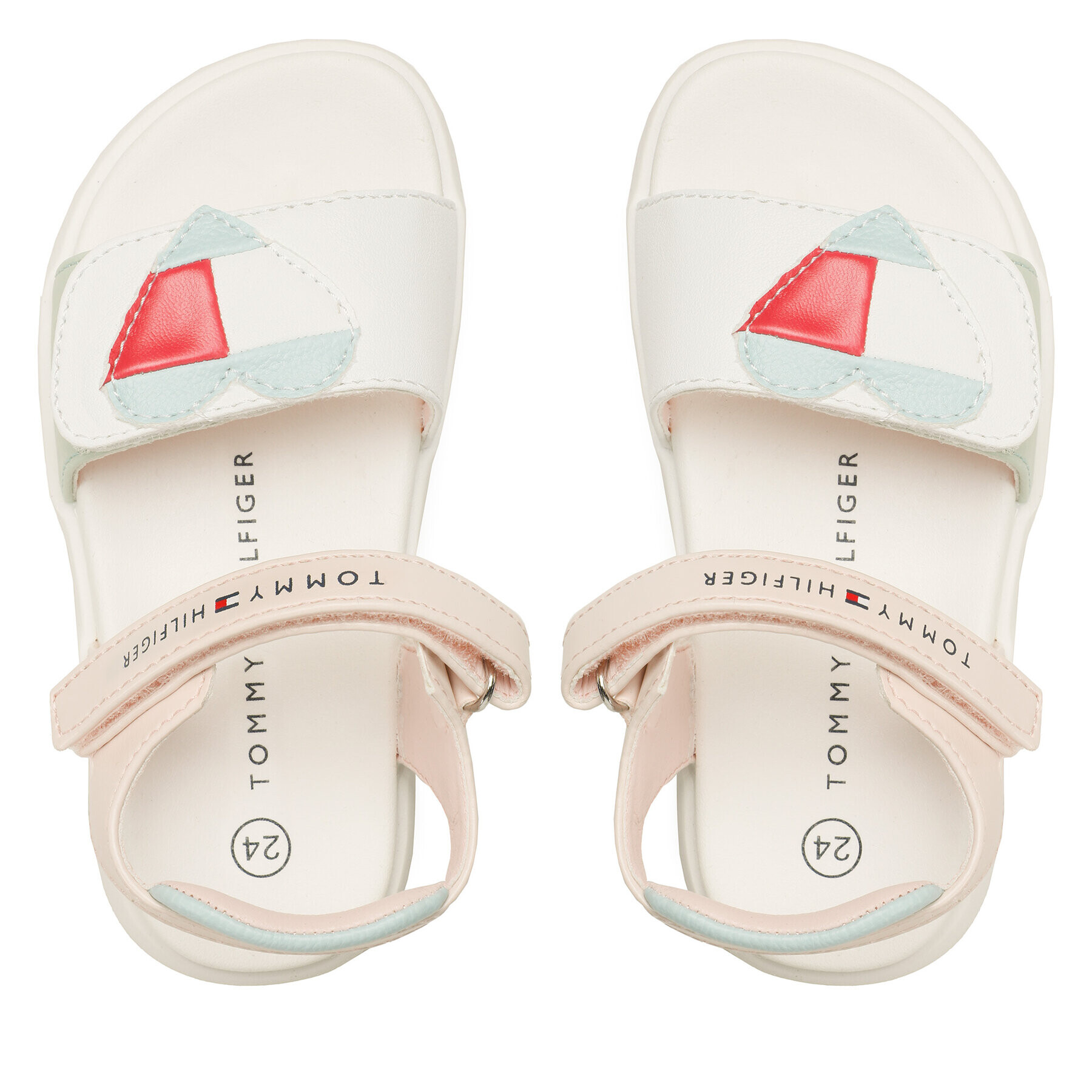 Tommy Hilfiger Sandale Heart Velcro Sandal T1A2-32754-1355 S Alb - Pled.ro