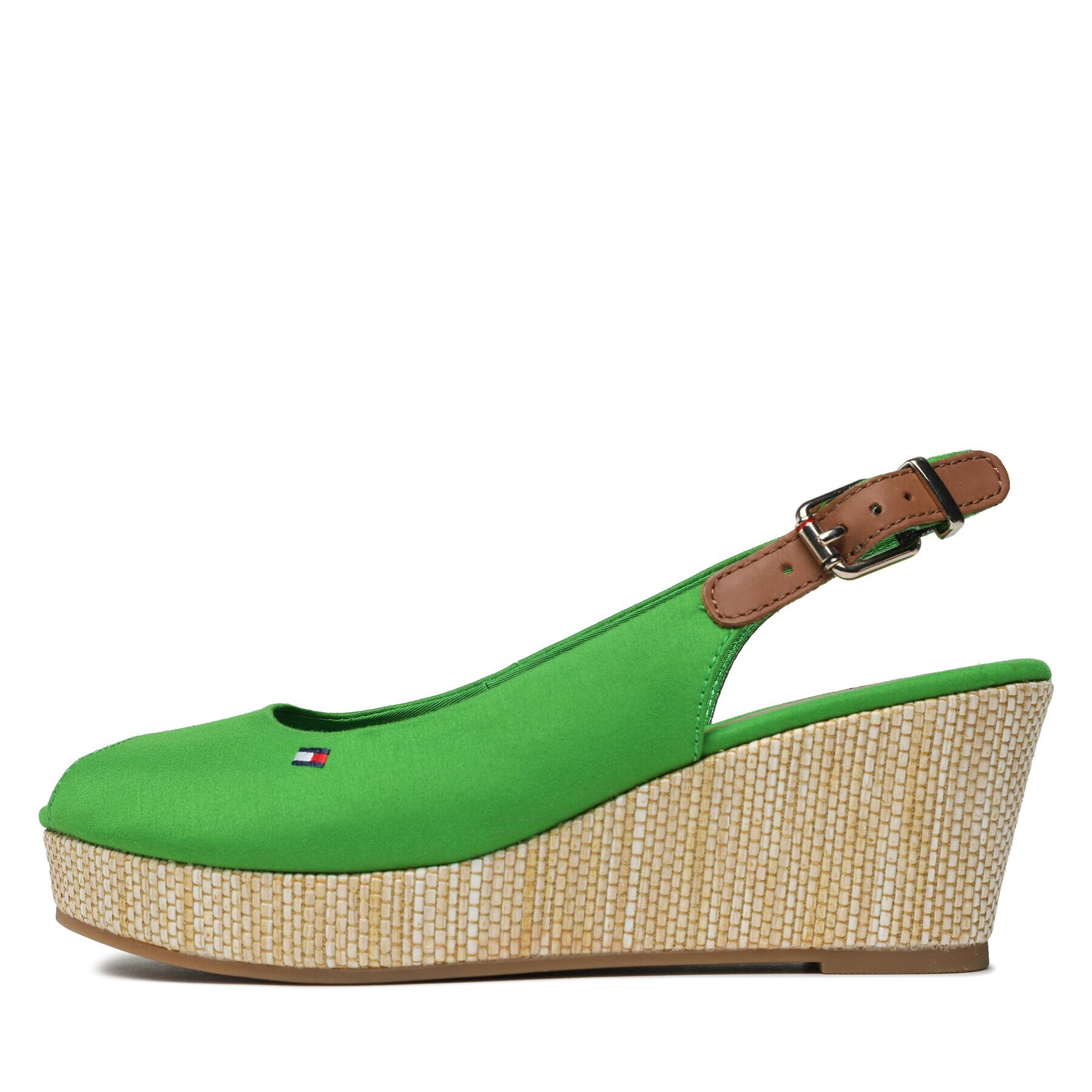 Tommy Hilfiger Sandale Iconic Elba Sling Back Wedge FW0FW04788 Verde - Pled.ro