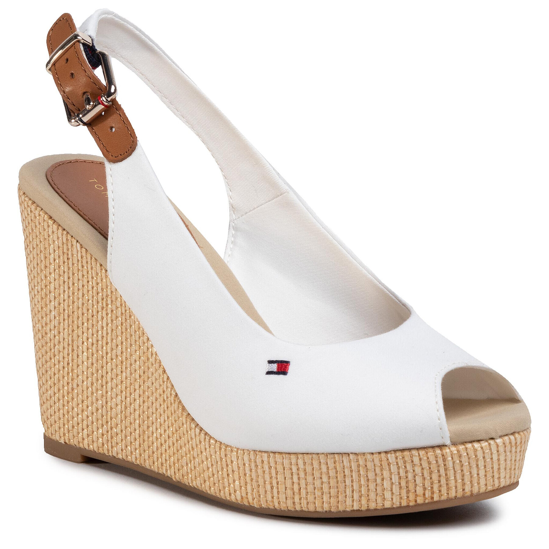 Tommy Hilfiger Espadrile Iconic Elena Sling Back Wedge FW0FW04789 Écru - Pled.ro