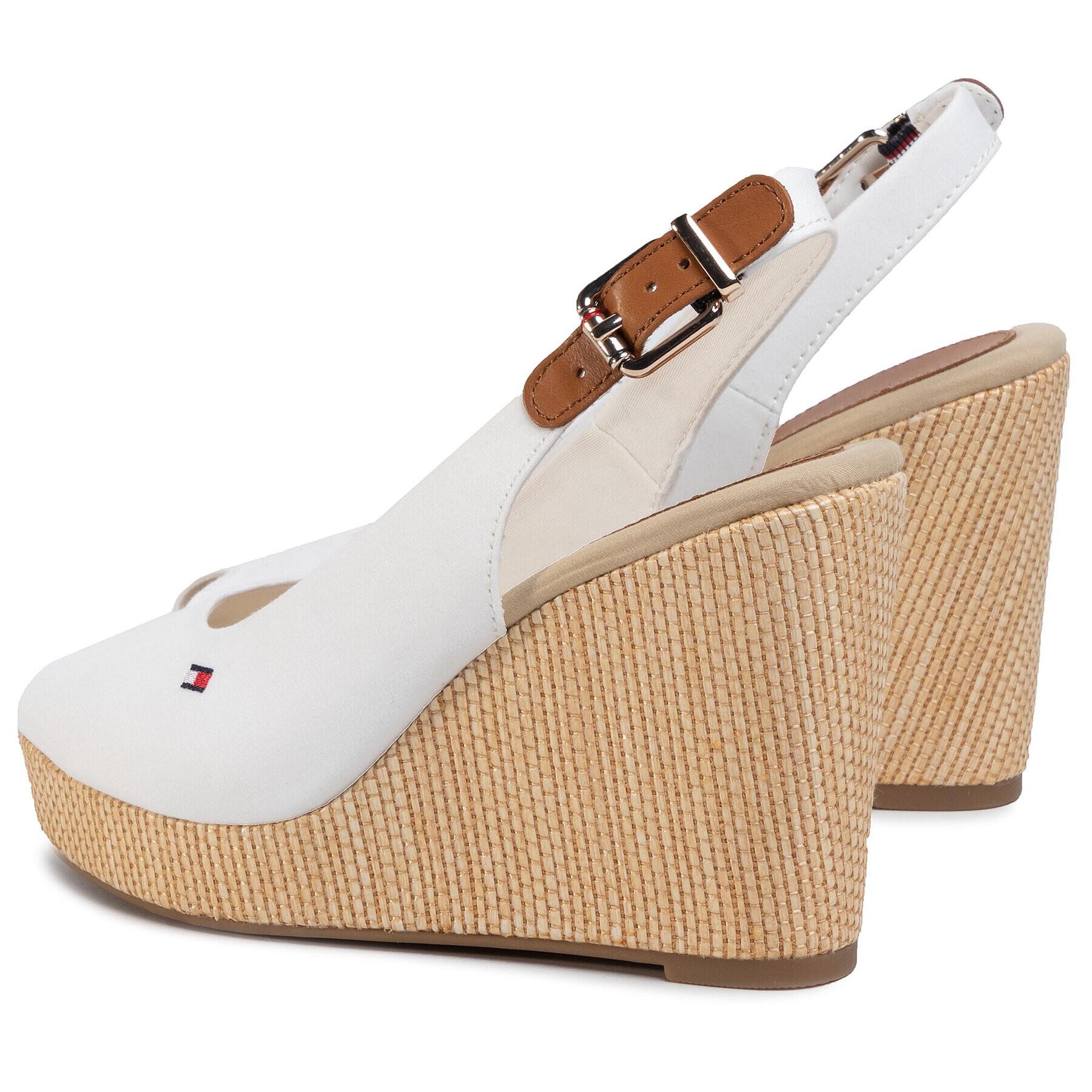 Tommy Hilfiger Espadrile Iconic Elena Sling Back Wedge FW0FW04789 Écru - Pled.ro