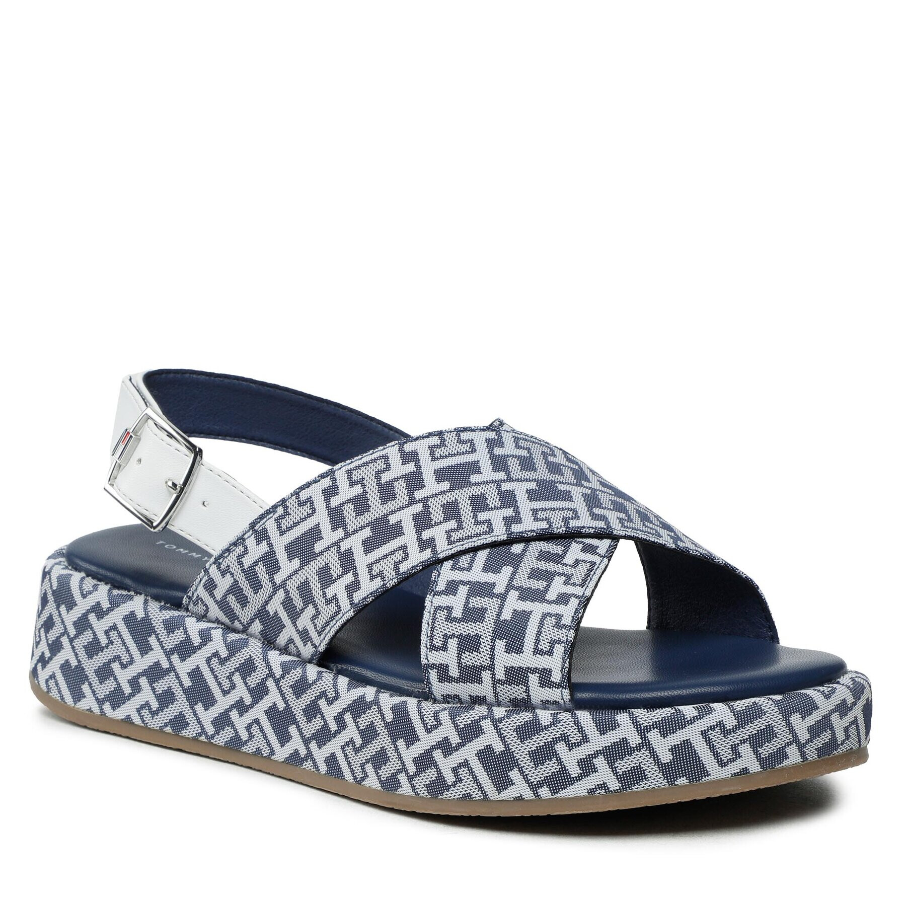 Tommy Hilfiger Sandale Logo All Over Sandal T3A2-32757-0325 S Albastru - Pled.ro