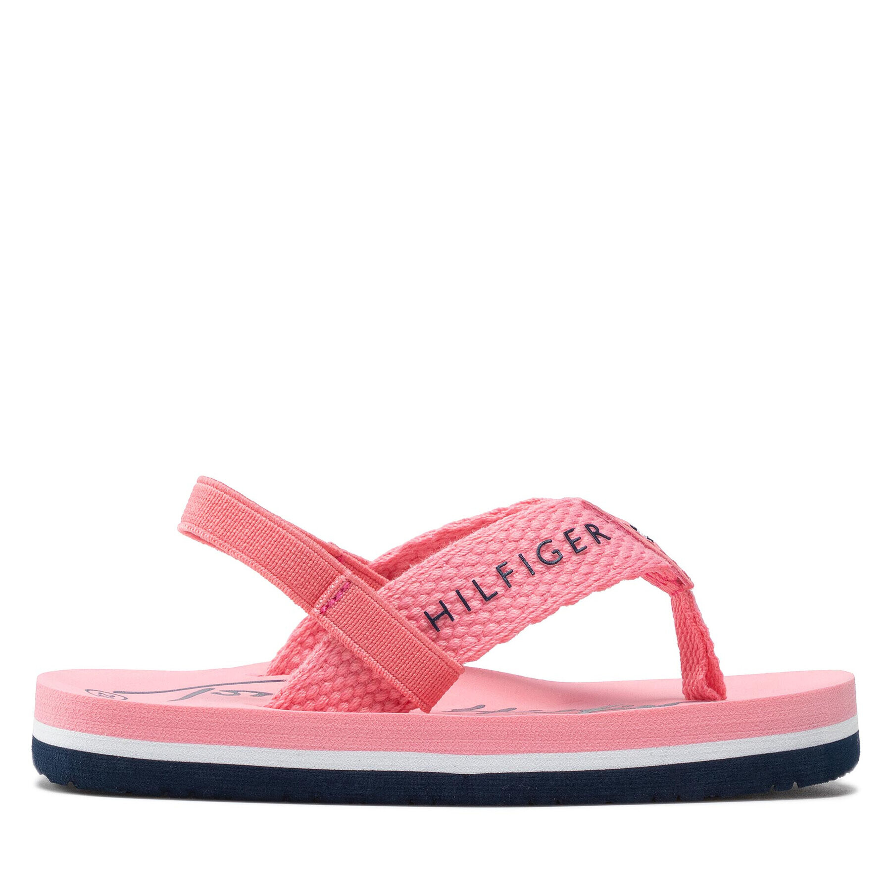 Tommy Hilfiger Sandale Logo Print Flip Flop T1A8-32199-0058 Roz - Pled.ro