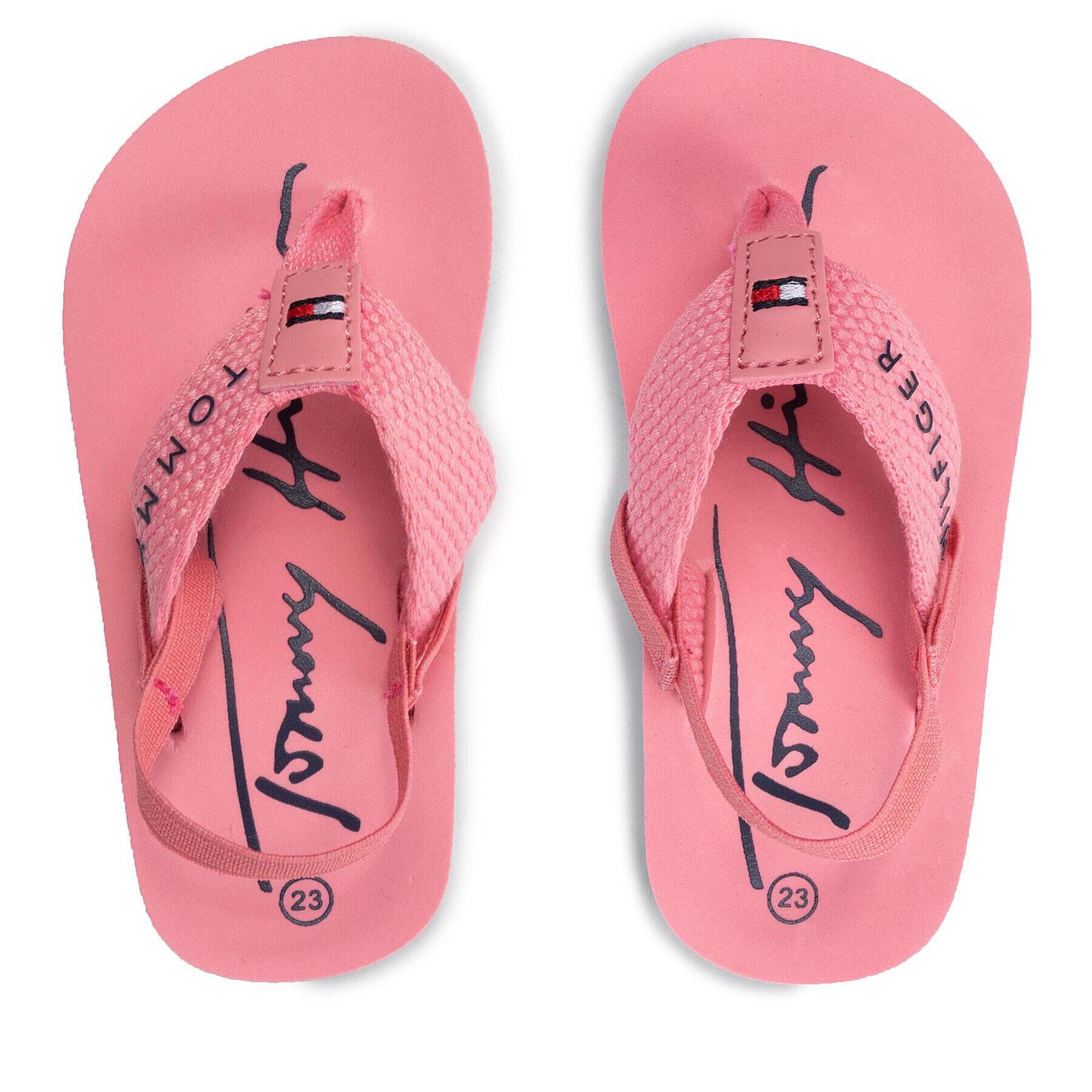 Tommy Hilfiger Sandale Logo Print Flip Flop T1A8-32199-0058 Roz - Pled.ro