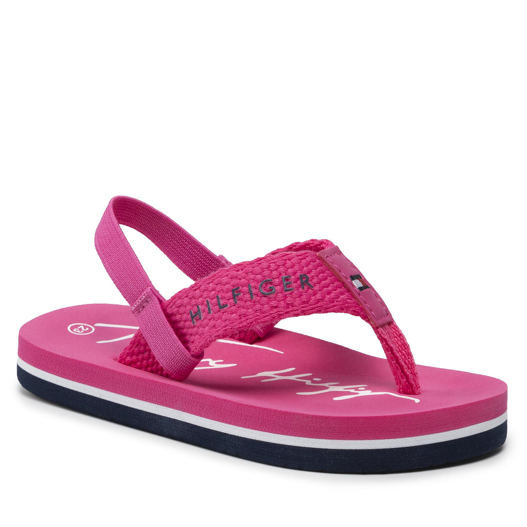 Tommy Hilfiger Sandale Logo Print Flip Flop T1A8-32199-0058 Roz - Pled.ro