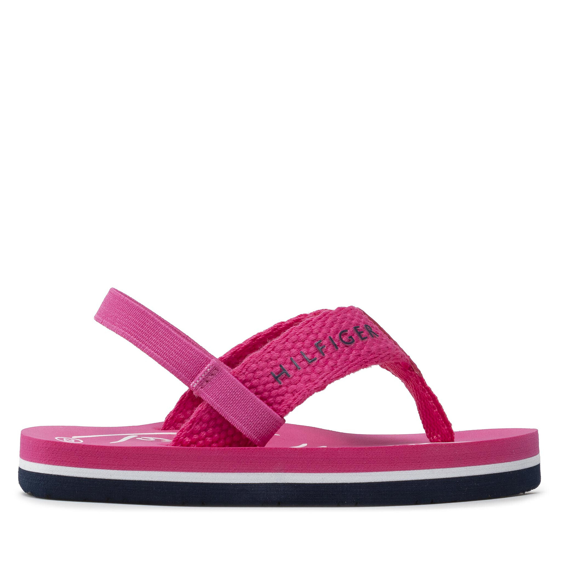 Tommy Hilfiger Sandale Logo Print Flip Flop T1A8-32199-0058 Roz - Pled.ro