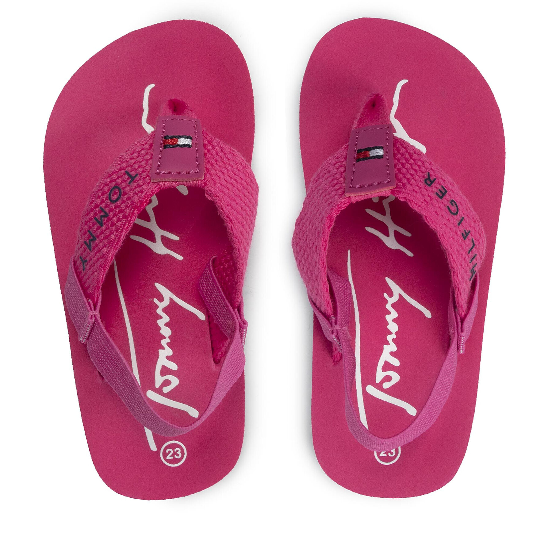 Tommy Hilfiger Sandale Logo Print Flip Flop T1A8-32199-0058 Roz - Pled.ro