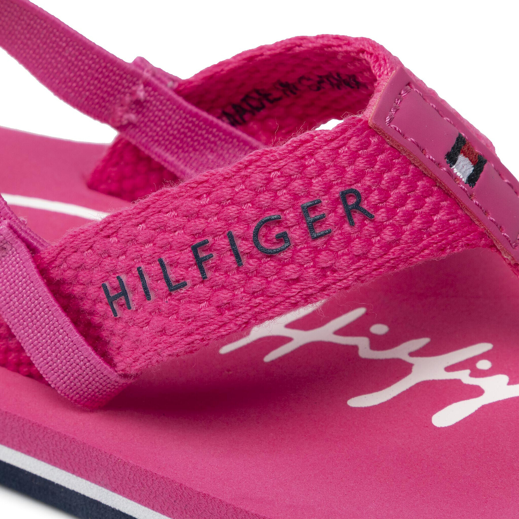 Tommy Hilfiger Sandale Logo Print Flip Flop T1A8-32199-0058 Roz - Pled.ro