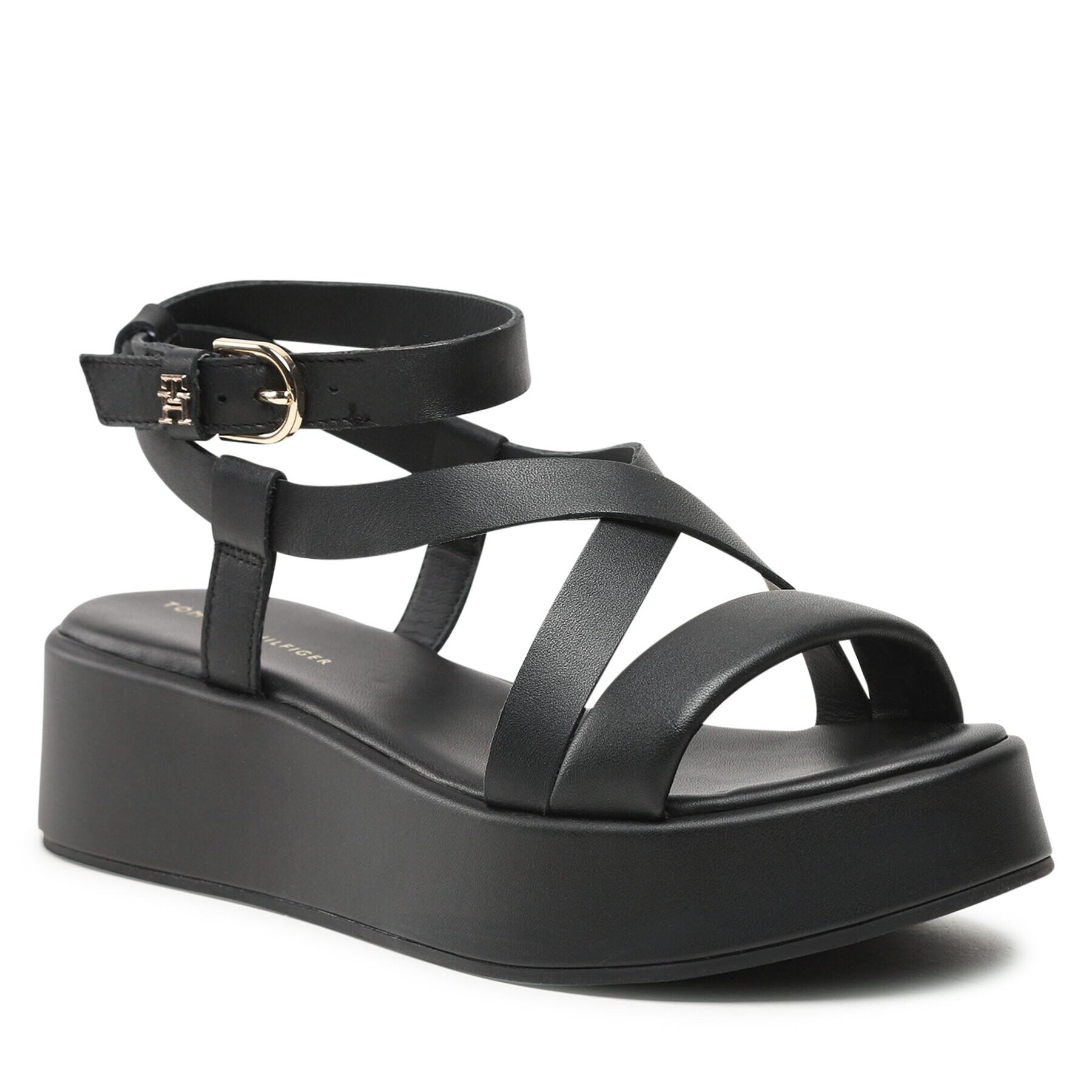 Tommy Hilfiger Sandale New Flatform Strap FW0FW07245 Negru - Pled.ro