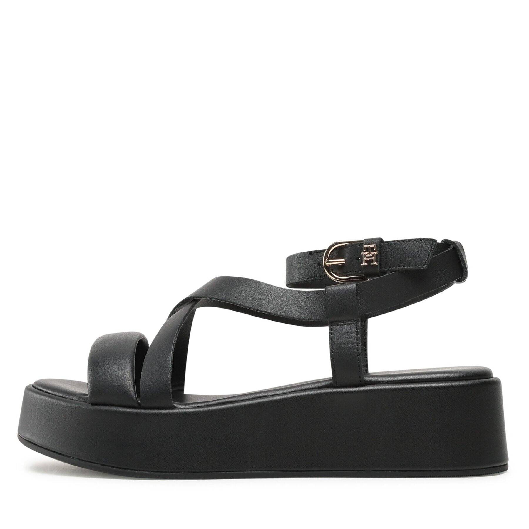 Tommy Hilfiger Sandale New Flatform Strap FW0FW07245 Negru - Pled.ro