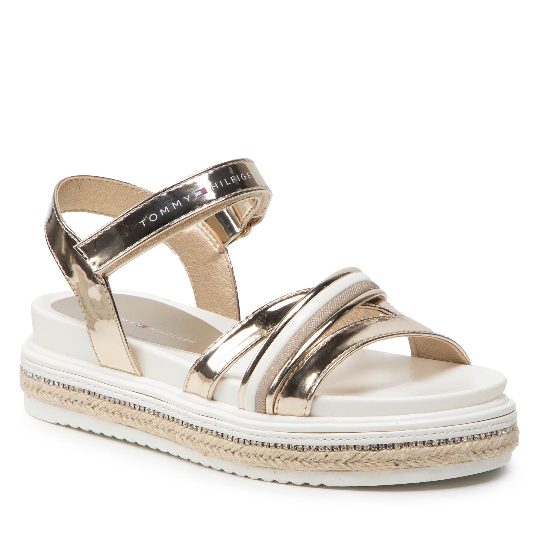 Tommy Hilfiger Sandale Platform Velcro Sandal Platform T3A2-32177-0567 M Auriu - Pled.ro