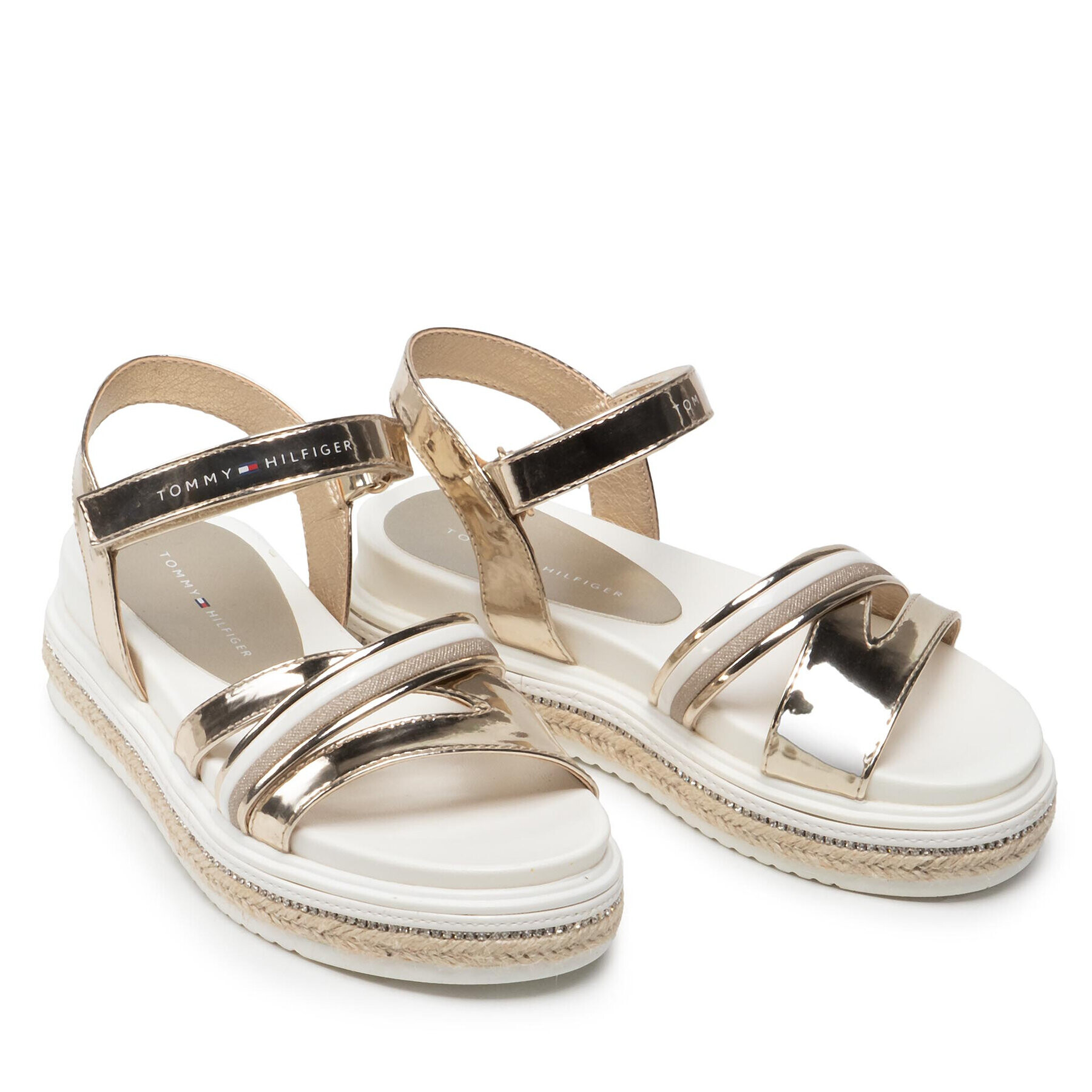 Tommy Hilfiger Sandale Platform Velcro Sandal Platform T3A2-32177-0567 M Auriu - Pled.ro