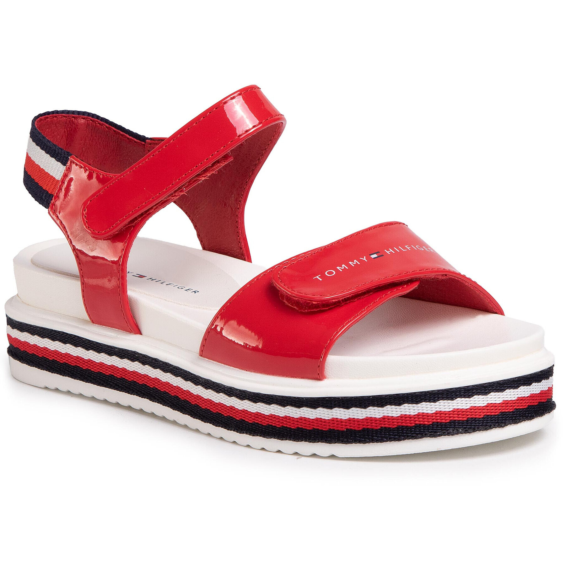 Tommy Hilfiger Sandale Platform Velcro Sandal T3A2-30650-0774 S Roșu - Pled.ro