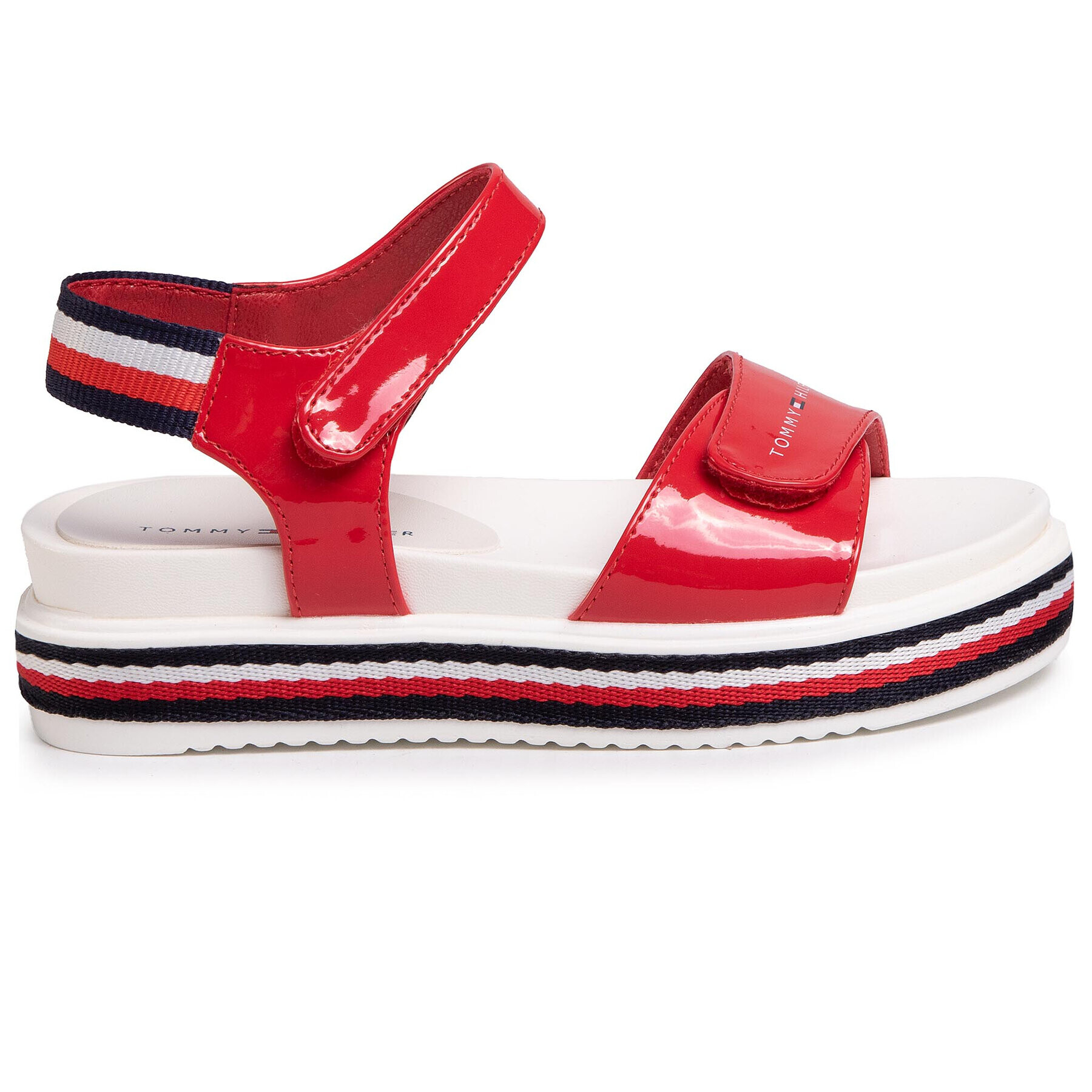 Tommy Hilfiger Sandale Platform Velcro Sandal T3A2-30650-0774 S Roșu - Pled.ro