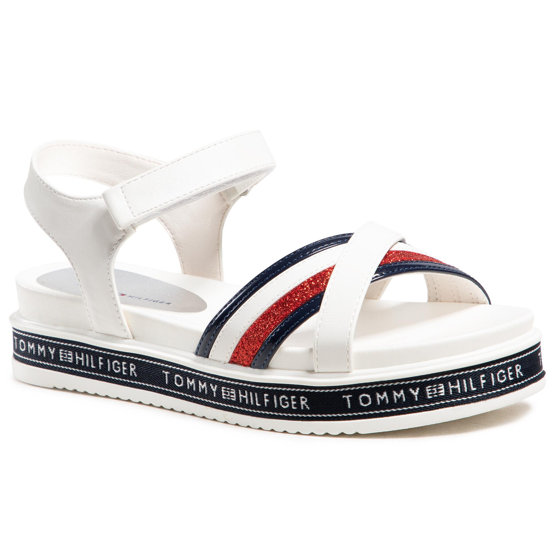 Tommy Hilfiger Sandale Platform Velcro Sandal T3A2-31041-1191 M Alb - Pled.ro