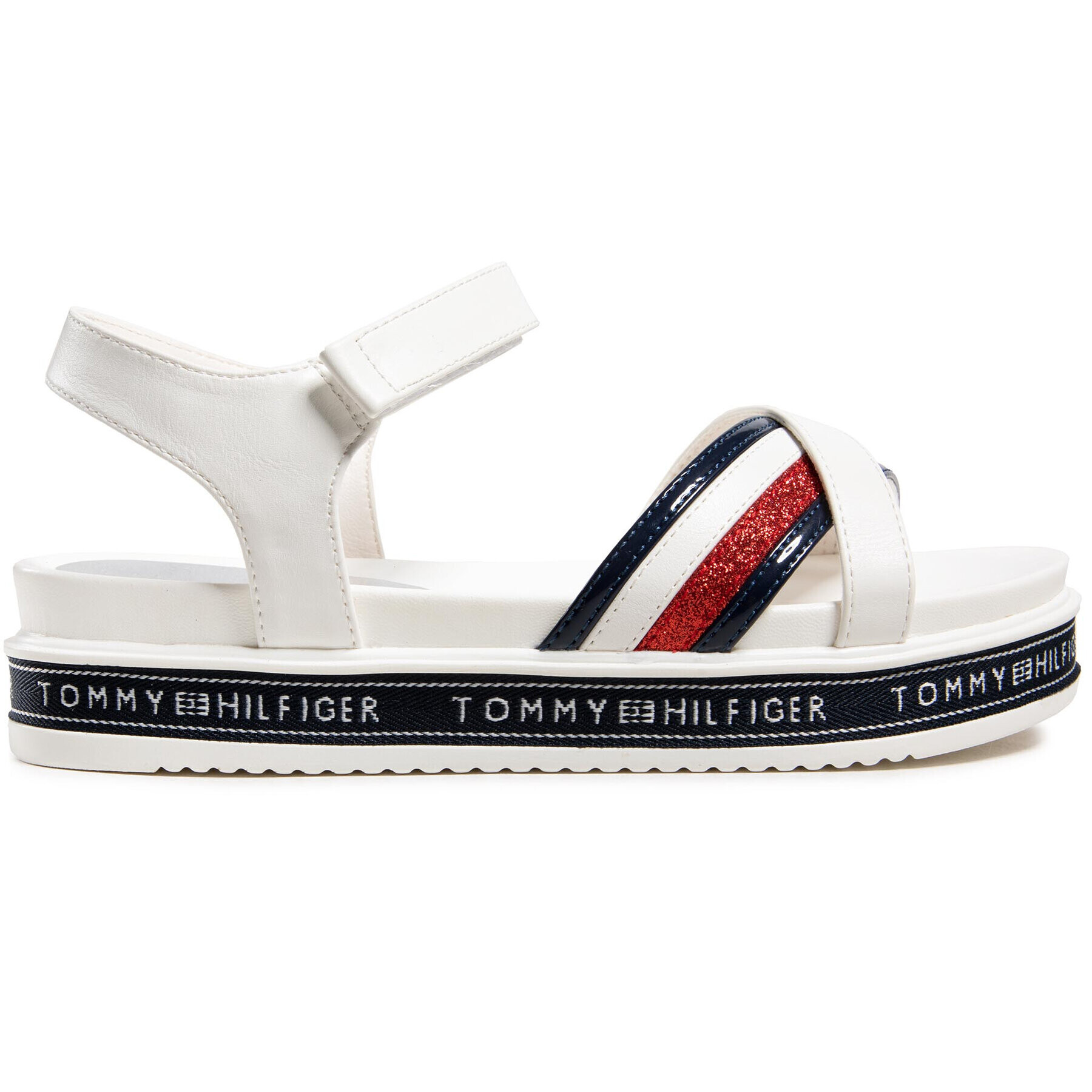 Tommy Hilfiger Sandale Platform Velcro Sandal T3A2-31041-1191 M Alb - Pled.ro