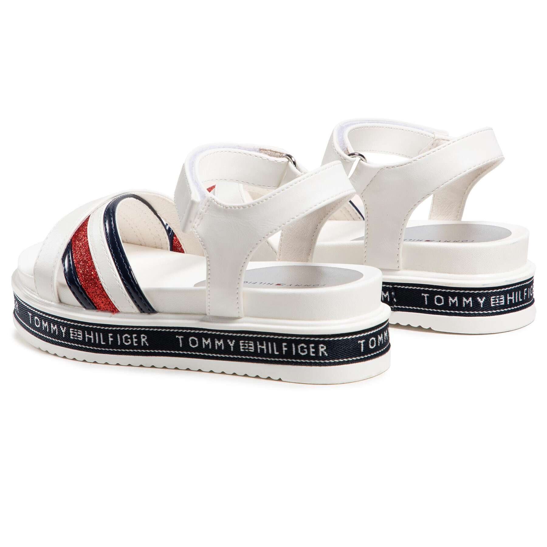 Tommy Hilfiger Sandale Platform Velcro Sandal T3A2-31041-1191 M Alb - Pled.ro