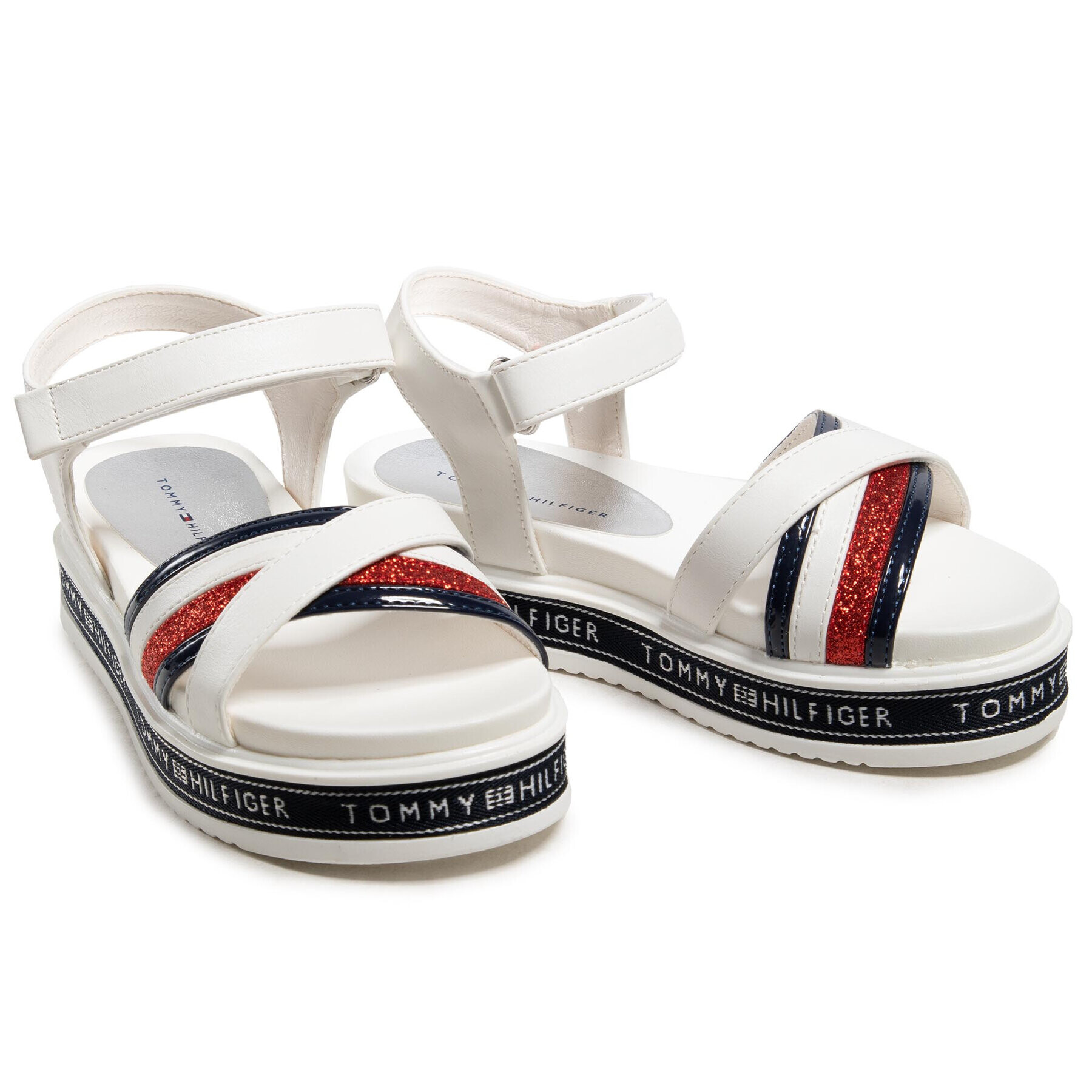 Tommy Hilfiger Sandale Platform Velcro Sandal T3A2-31041-1191 M Alb - Pled.ro