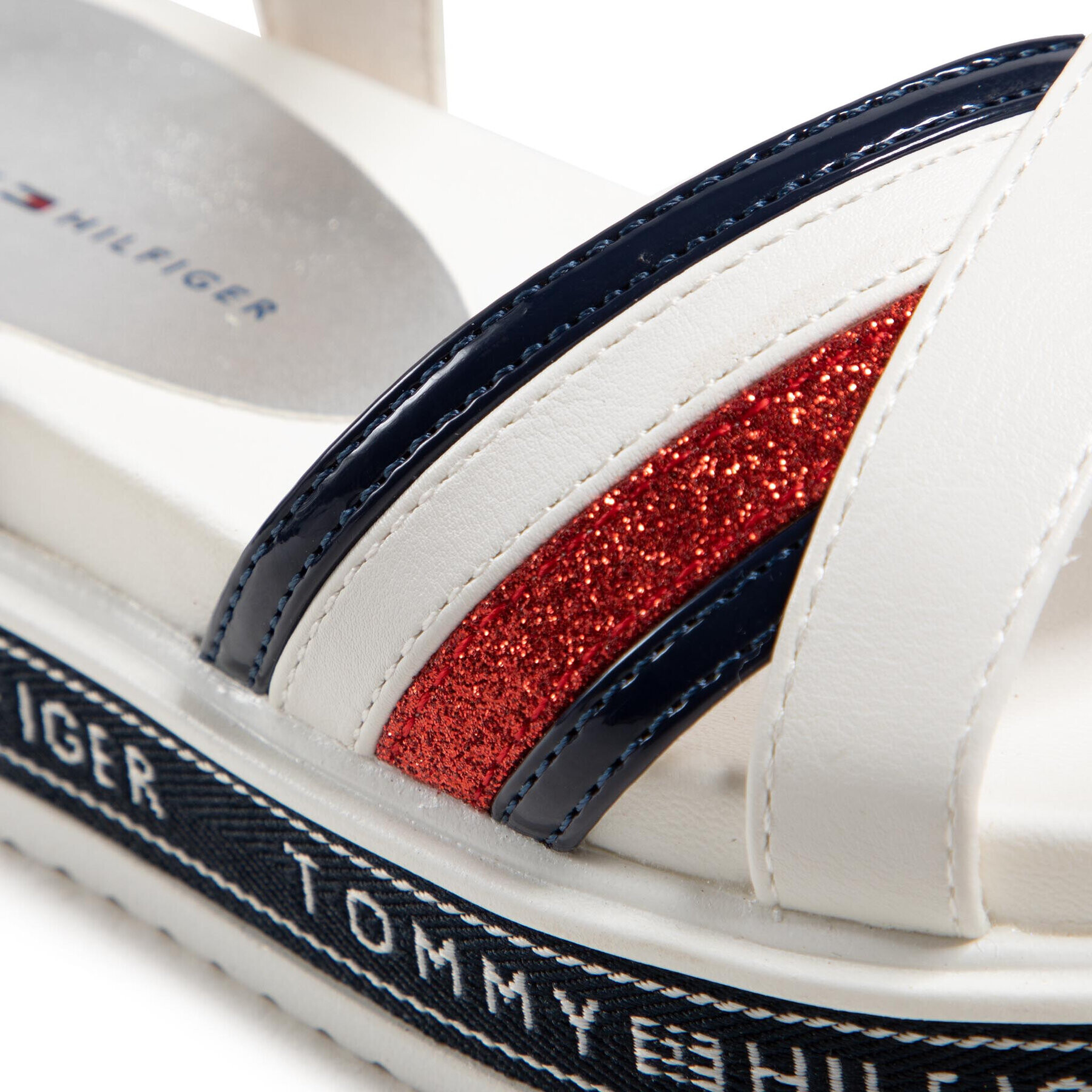 Tommy Hilfiger Sandale Platform Velcro Sandal T3A2-31041-1191 M Alb - Pled.ro