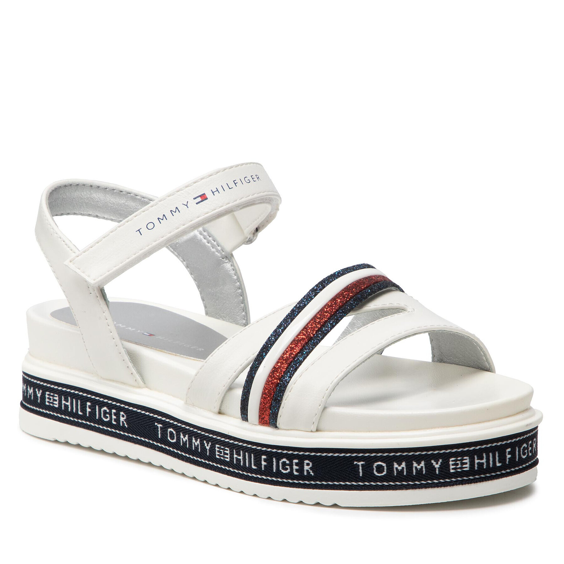 Tommy Hilfiger Sandale Platform Velcro Sandal T3A2-32176-0567 M Alb - Pled.ro