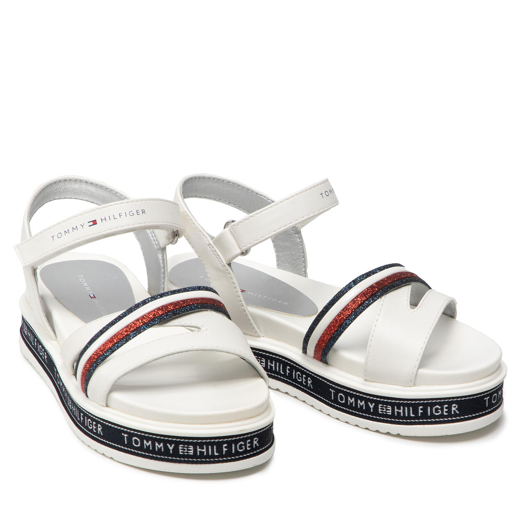 Tommy Hilfiger Sandale Platform Velcro Sandal T3A2-32176-0567 M Alb - Pled.ro