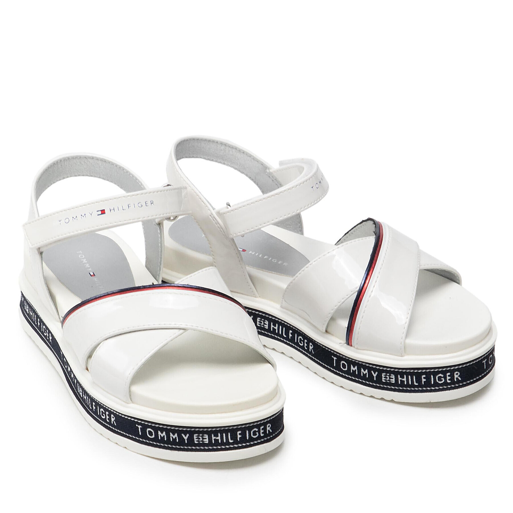 Tommy Hilfiger Sandale Platform Velcro Sandal T3A2-32178-0774 M Alb - Pled.ro