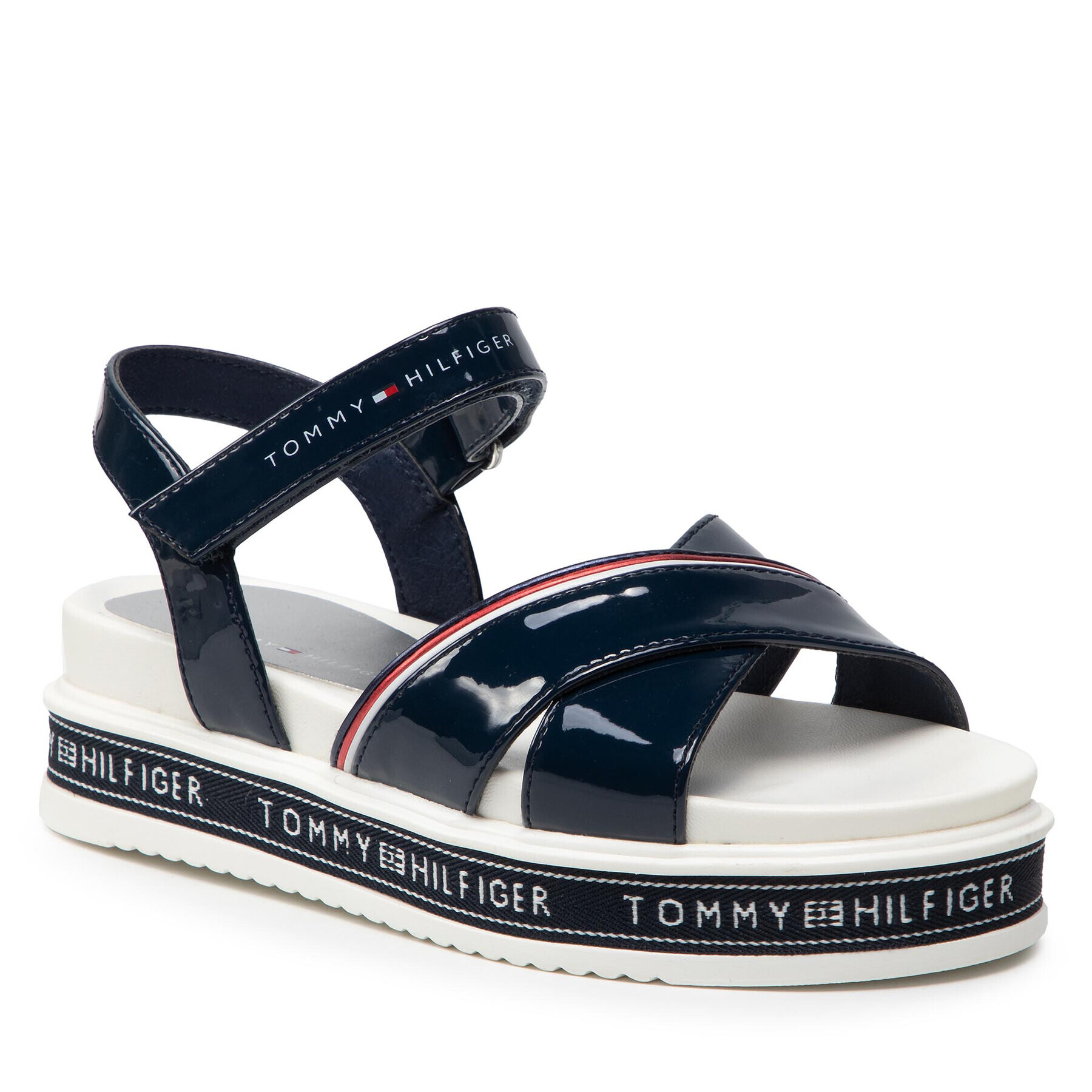 Tommy Hilfiger Sandale Platform Velcro Sandal T3A2-32178-0774 M Bleumarin - Pled.ro