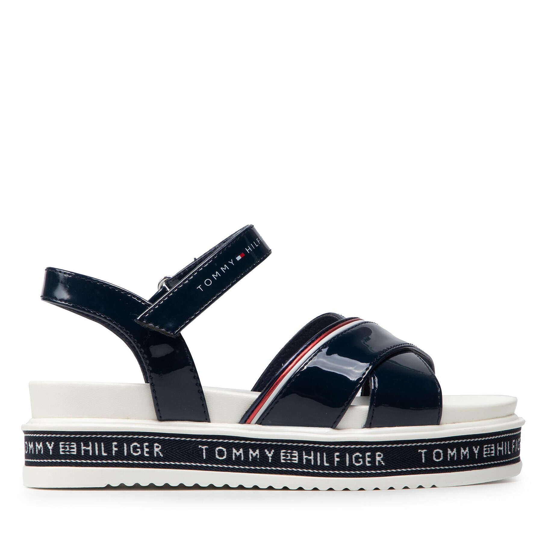 Tommy Hilfiger Sandale Platform Velcro Sandal T3A2-32178-0774 M Bleumarin - Pled.ro