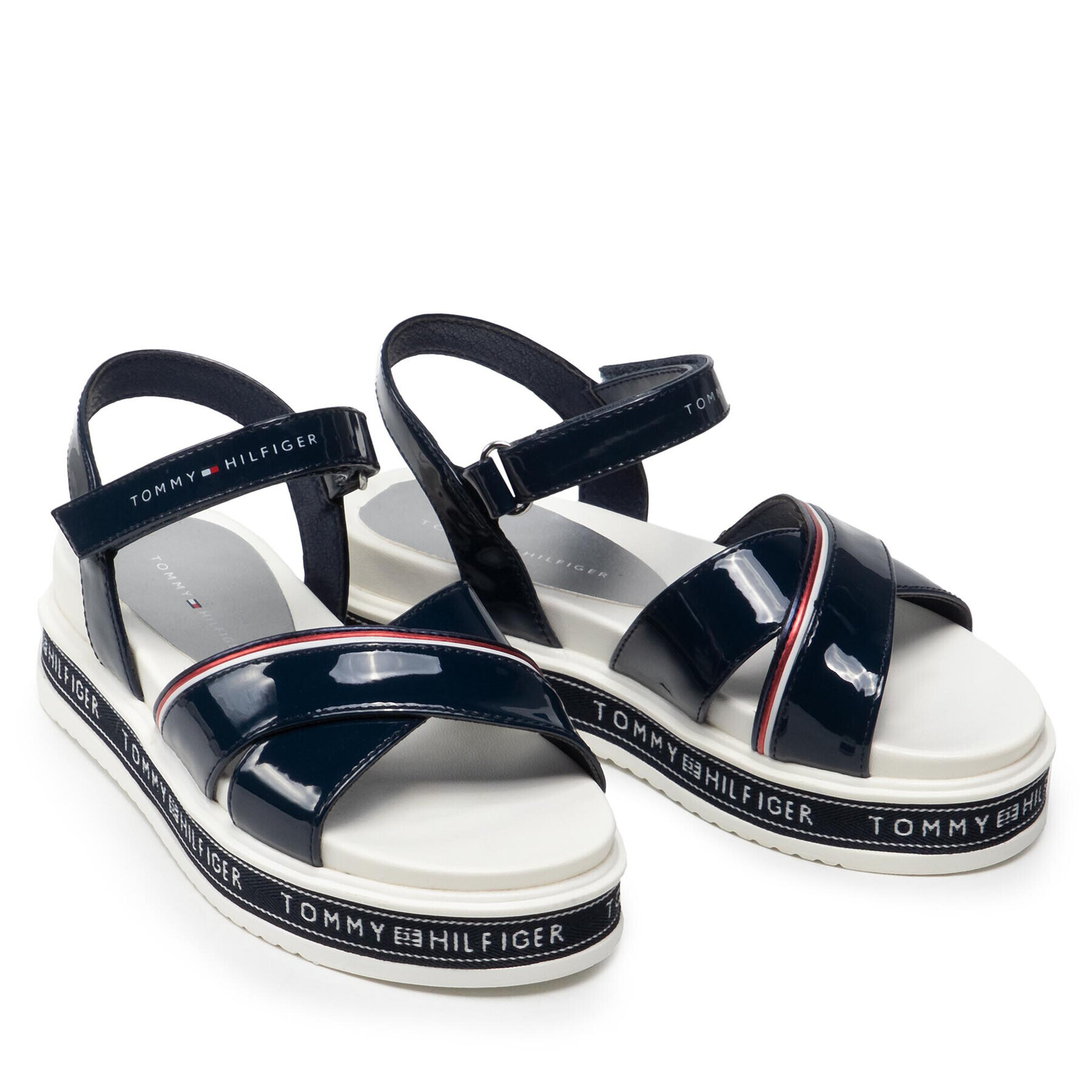 Tommy Hilfiger Sandale Platform Velcro Sandal T3A2-32178-0774 M Bleumarin - Pled.ro