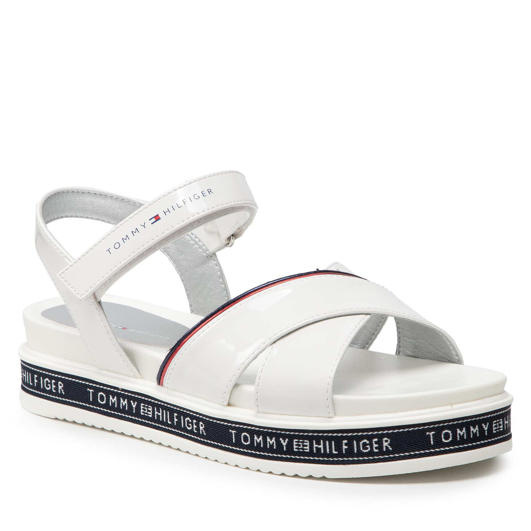 Tommy Hilfiger Sandale Platform Velcro Sandal T3A2-32178-0774 S Alb - Pled.ro