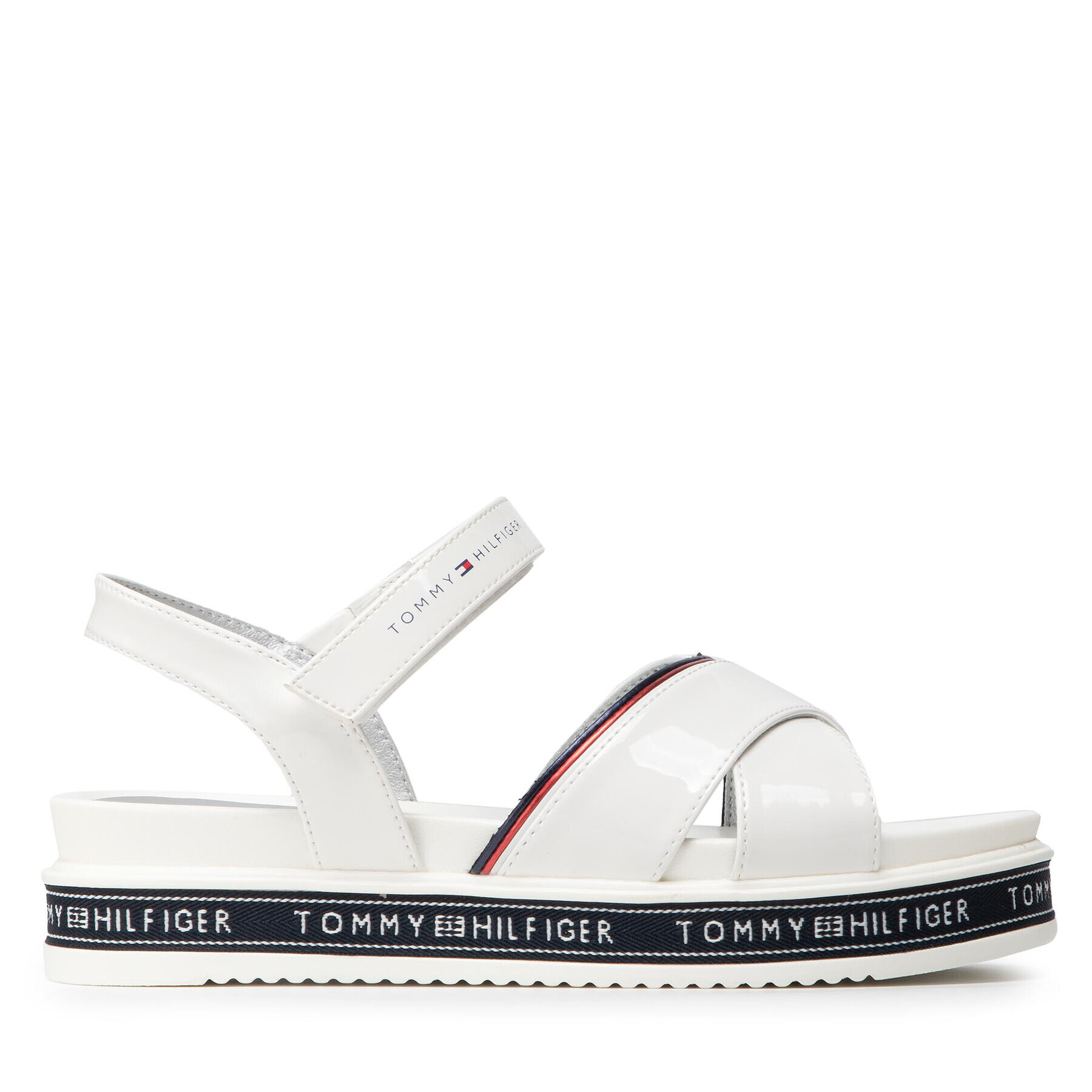 Tommy Hilfiger Sandale Platform Velcro Sandal T3A2-32178-0774 S Alb - Pled.ro