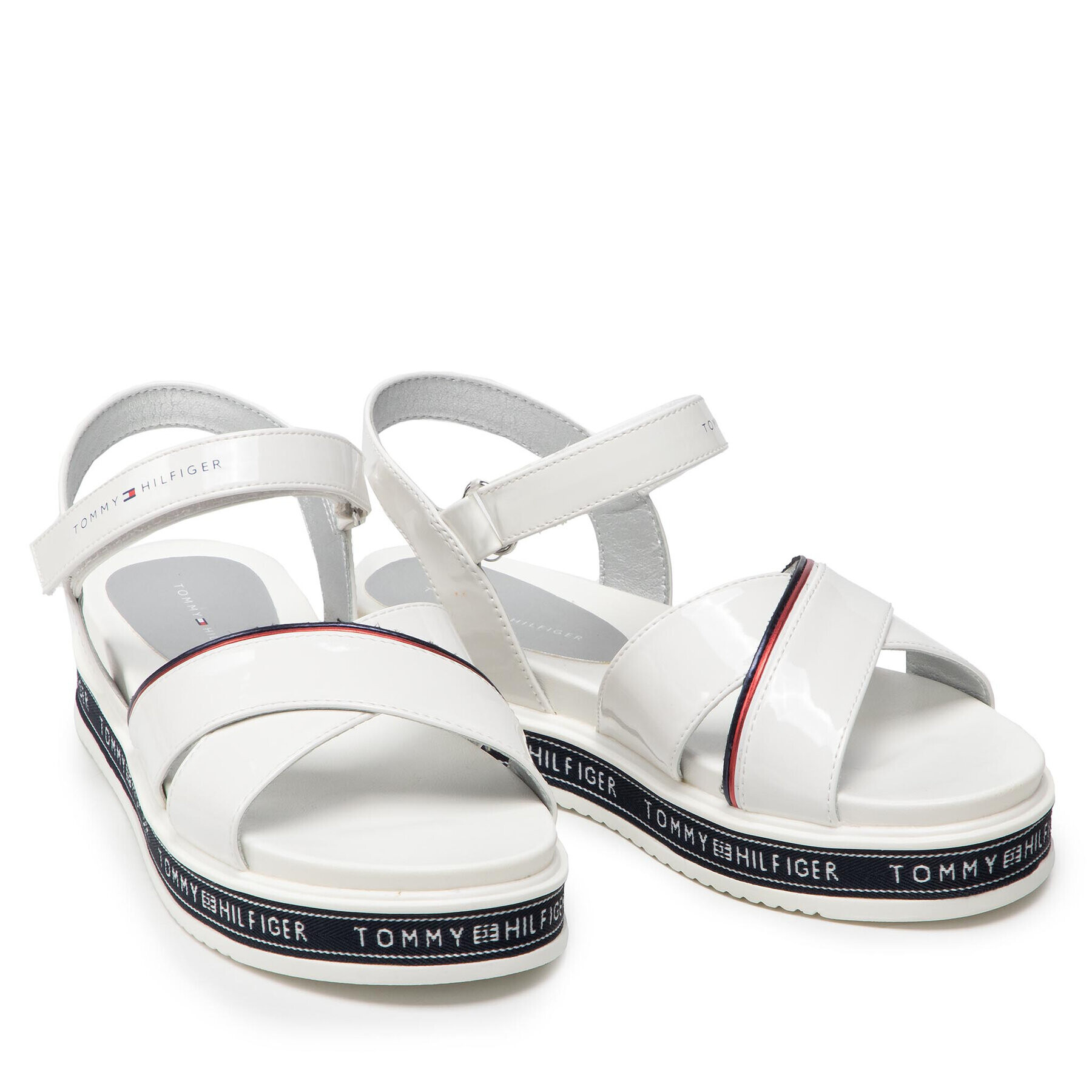 Tommy Hilfiger Sandale Platform Velcro Sandal T3A2-32178-0774 S Alb - Pled.ro