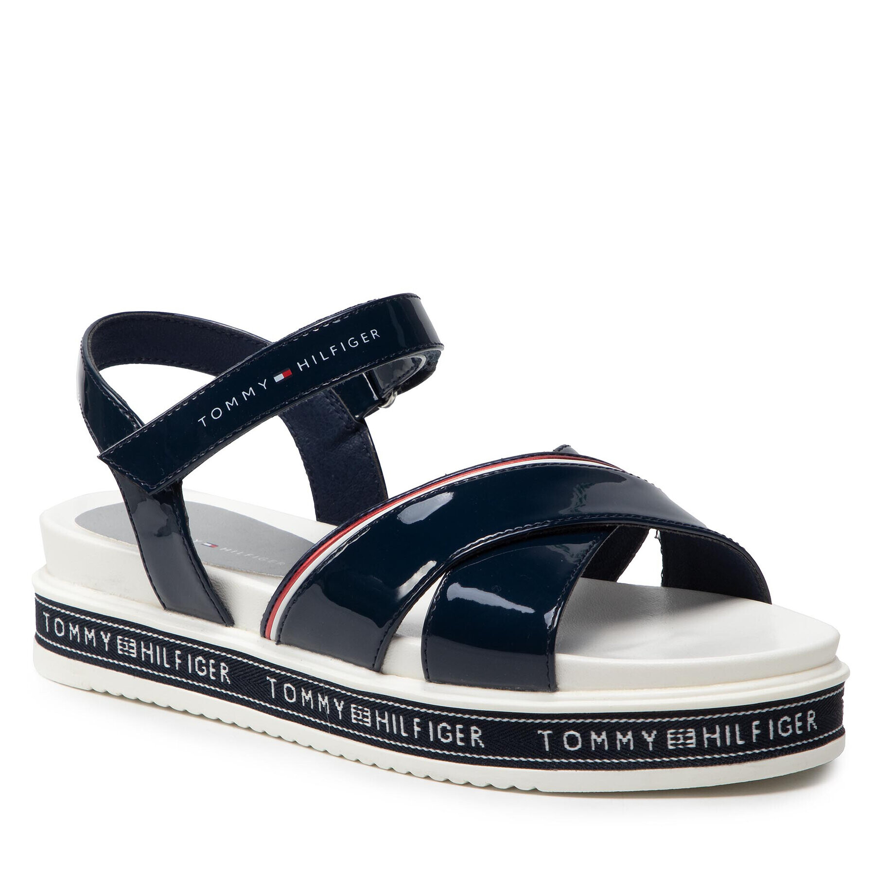 Tommy Hilfiger Sandale Platform Velcro Sandal T3A2-32178-0774 S Bleumarin - Pled.ro