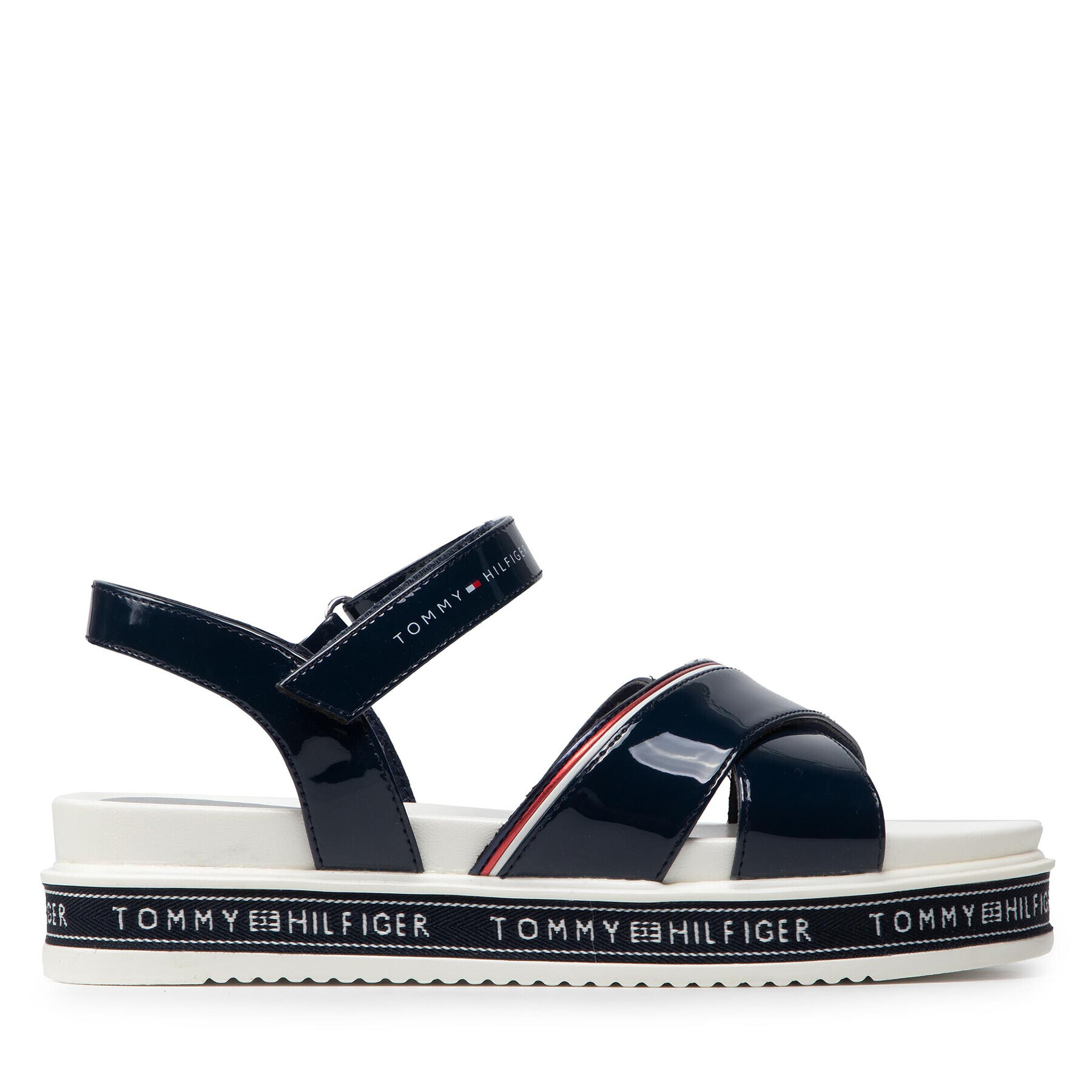 Tommy Hilfiger Sandale Platform Velcro Sandal T3A2-32178-0774 S Bleumarin - Pled.ro