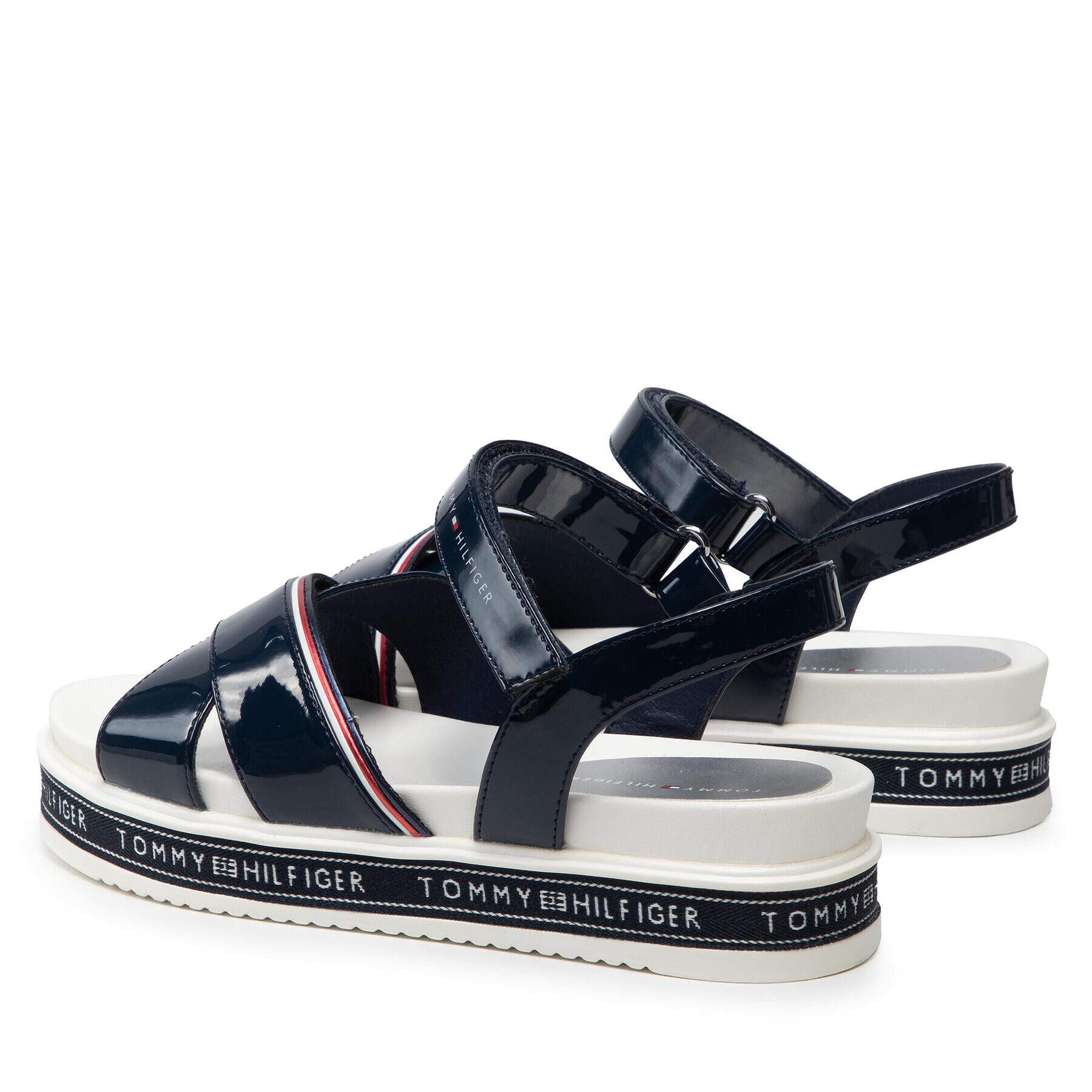 Tommy Hilfiger Sandale Platform Velcro Sandal T3A2-32178-0774 S Bleumarin - Pled.ro