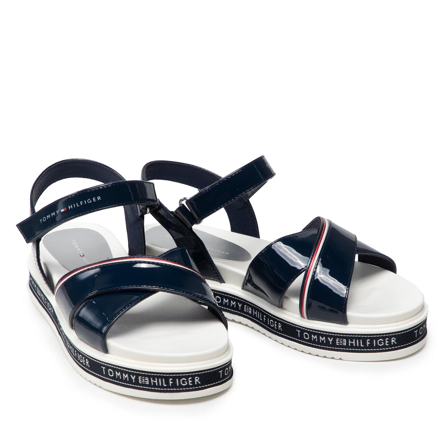 Tommy Hilfiger Sandale Platform Velcro Sandal T3A2-32178-0774 S Bleumarin - Pled.ro