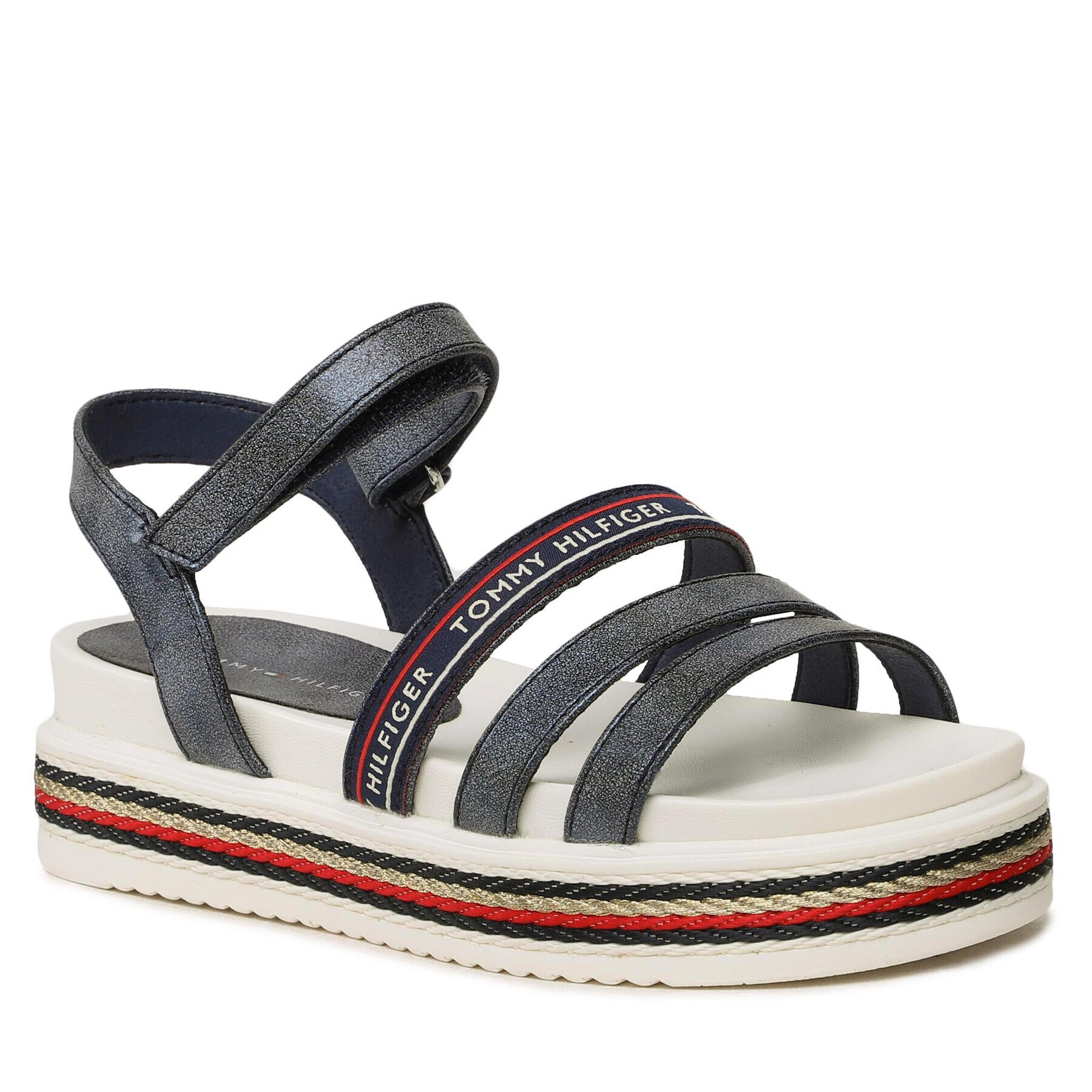 Tommy Hilfiger Sandale Platform Velcro Sandal T3A2-32763-0568 M Bleumarin - Pled.ro