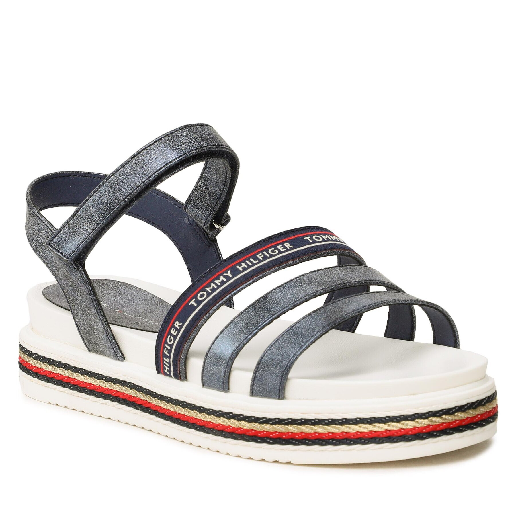 Tommy Hilfiger Sandale Platform Velcro Sandal T3A2-32763-0568 S Bleumarin - Pled.ro