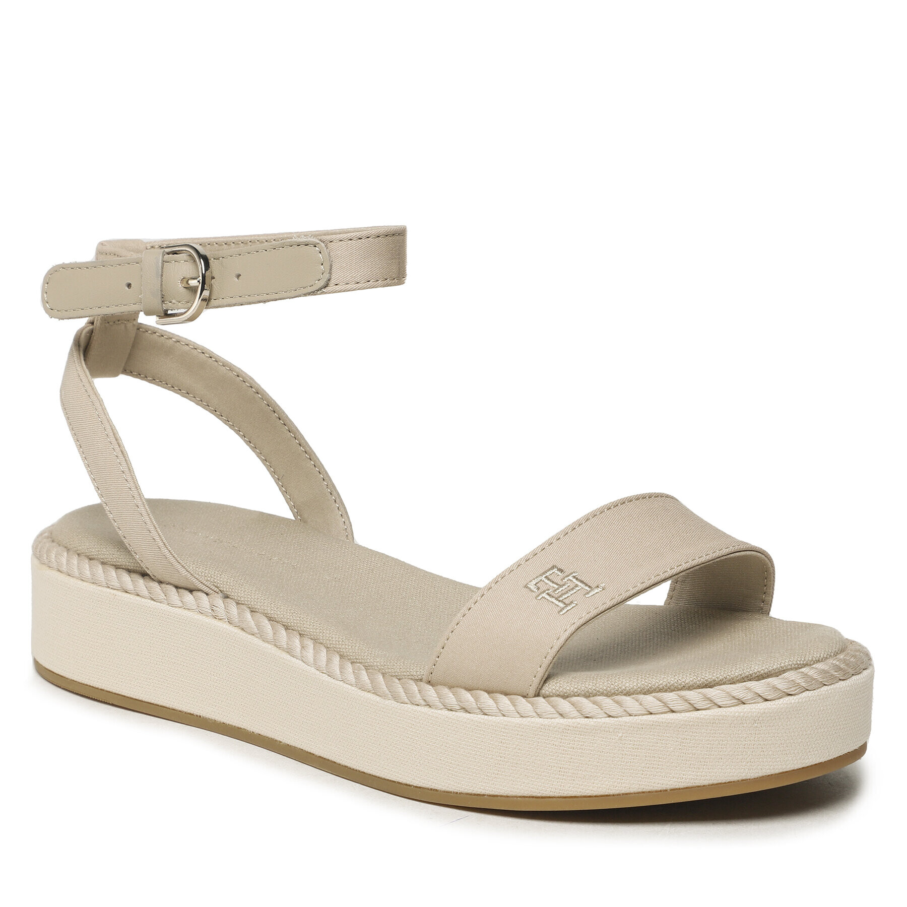 Tommy Hilfiger Sandale Rope Flatform FW0FW07019 Bej - Pled.ro