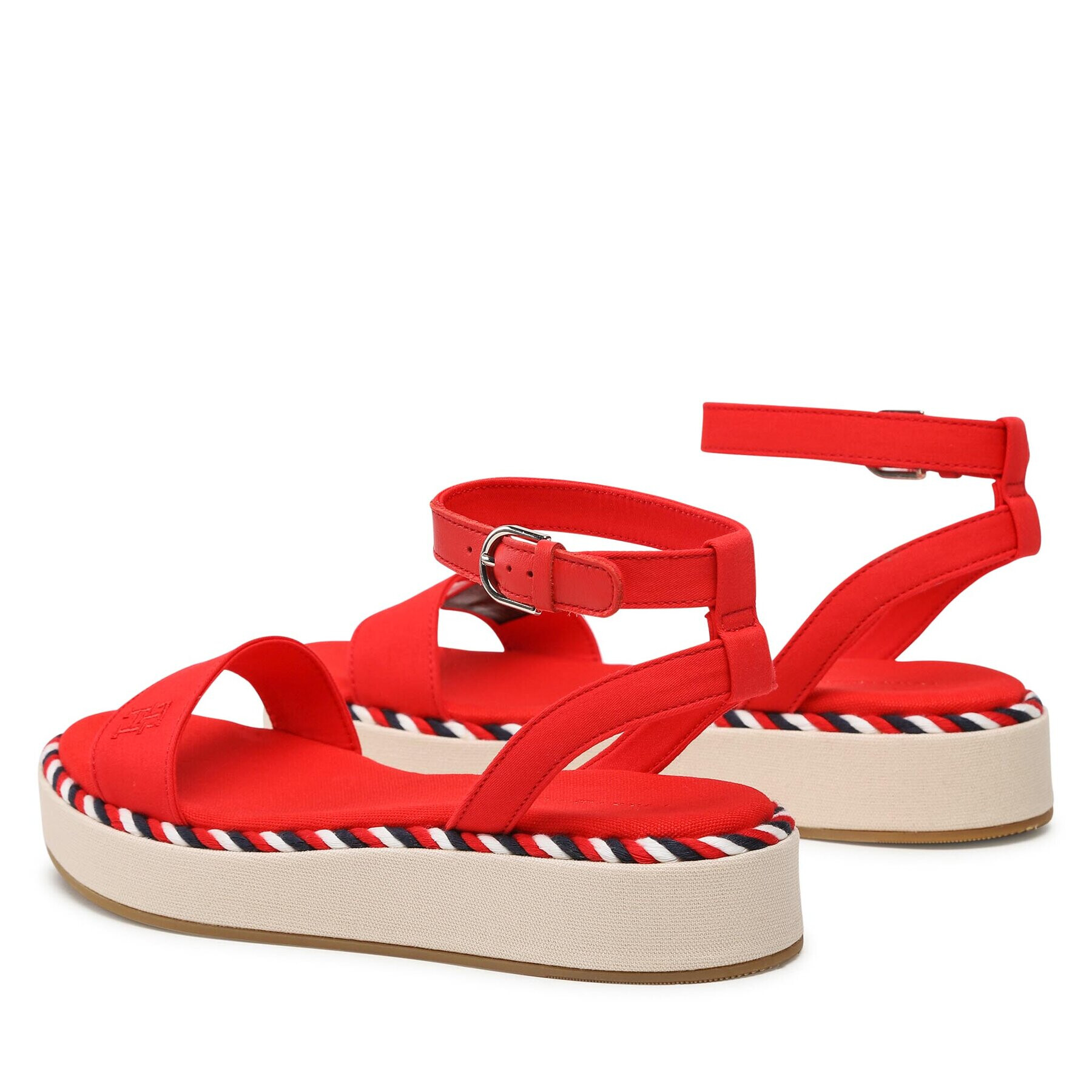 Tommy Hilfiger Sandale Rope Flatform FW0FW07019 Roșu - Pled.ro