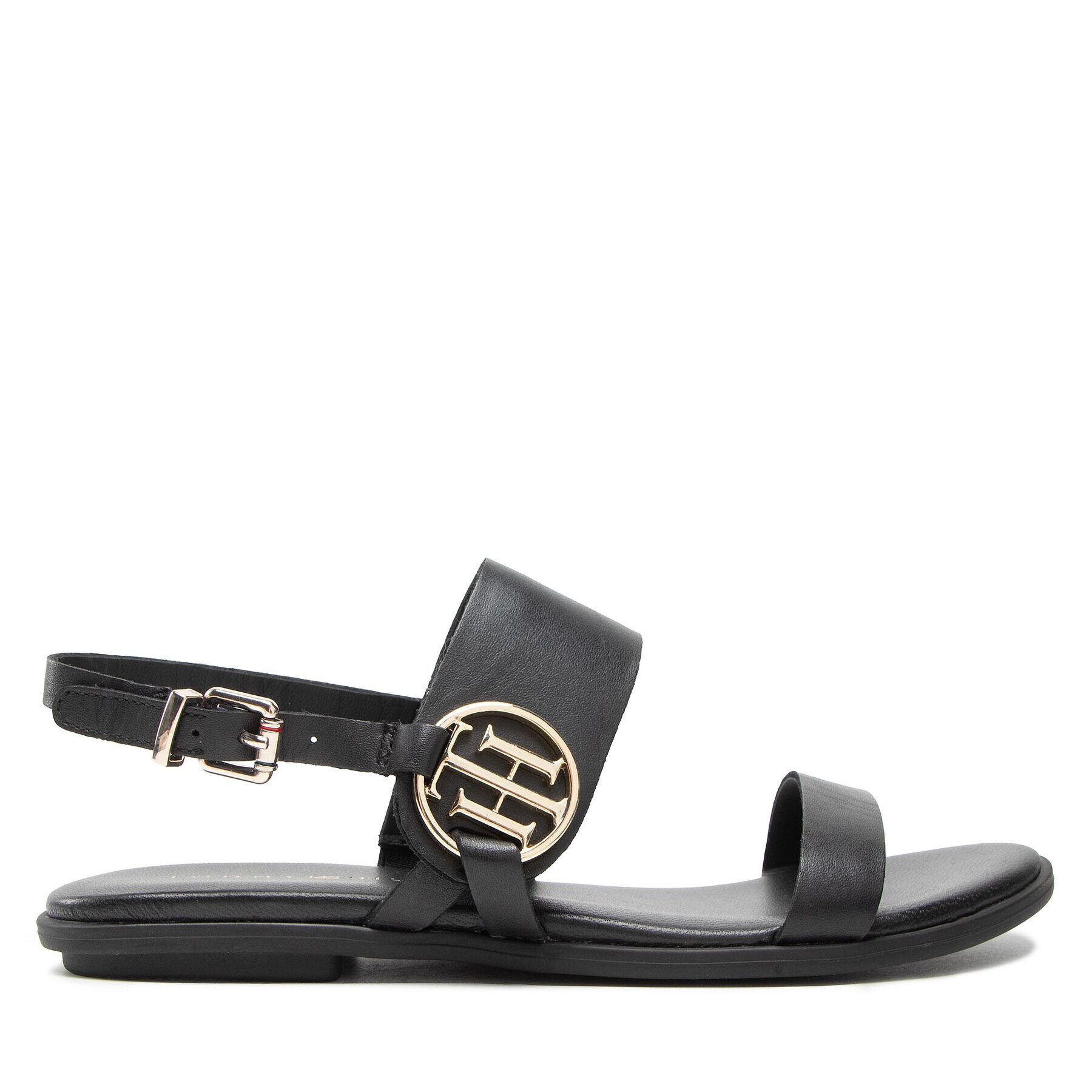 Tommy Hilfiger Sandale Round Th Flat Sandal FW0FW06230 Negru - Pled.ro