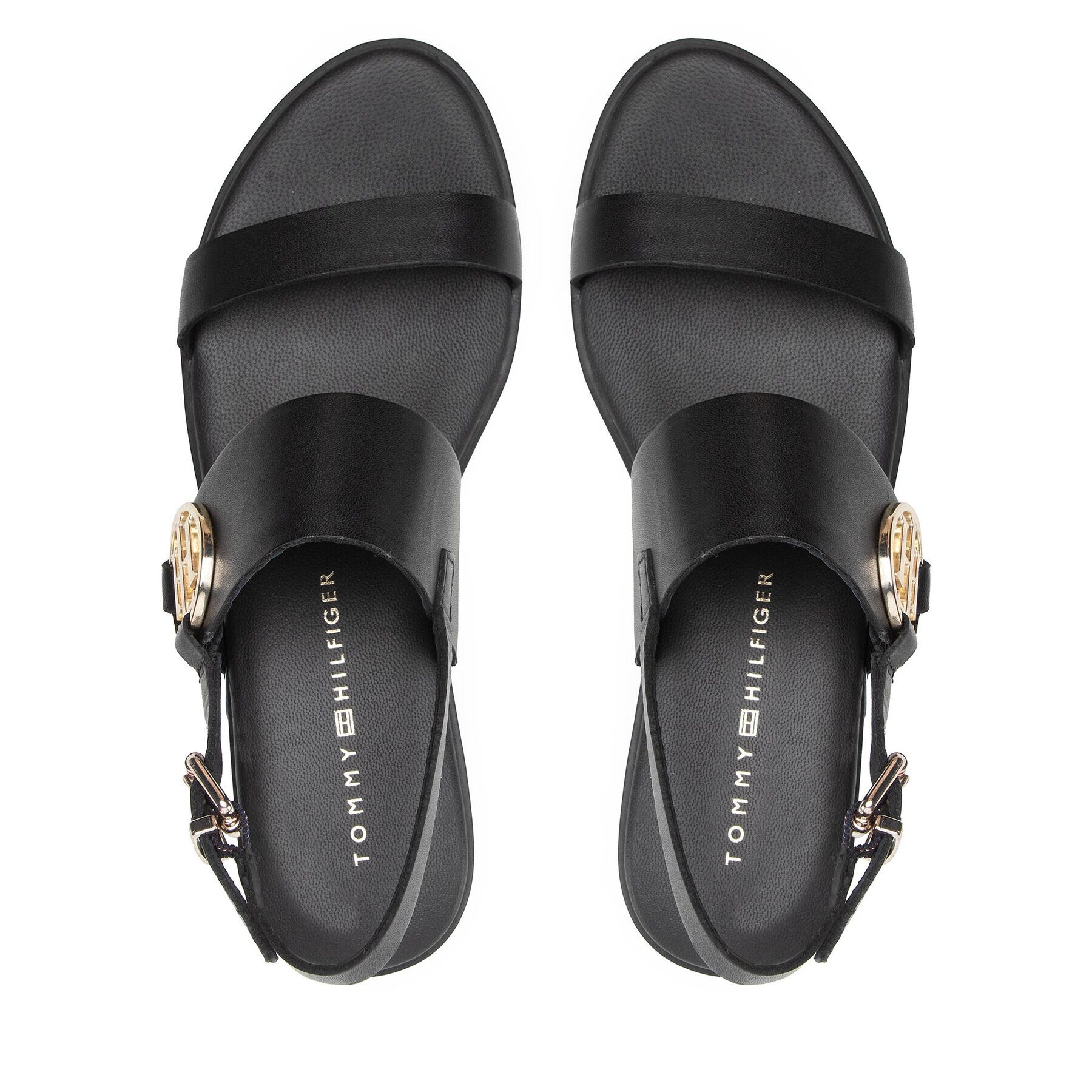 Tommy Hilfiger Sandale Round Th Flat Sandal FW0FW06230 Negru - Pled.ro