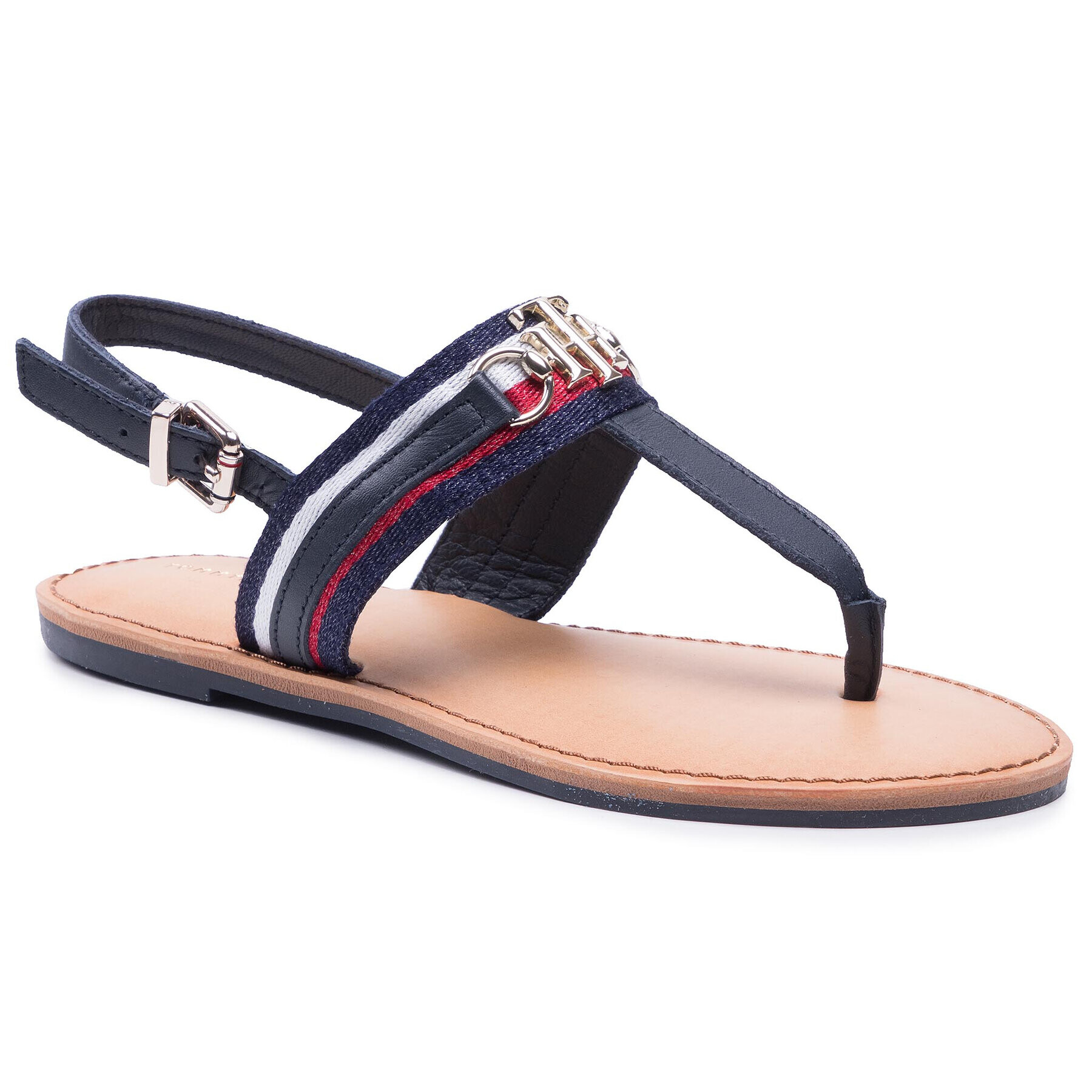 Tommy Hilfiger Sandale Shimmery Ribbon Flat Sandal FW0FW05629 Bleumarin - Pled.ro