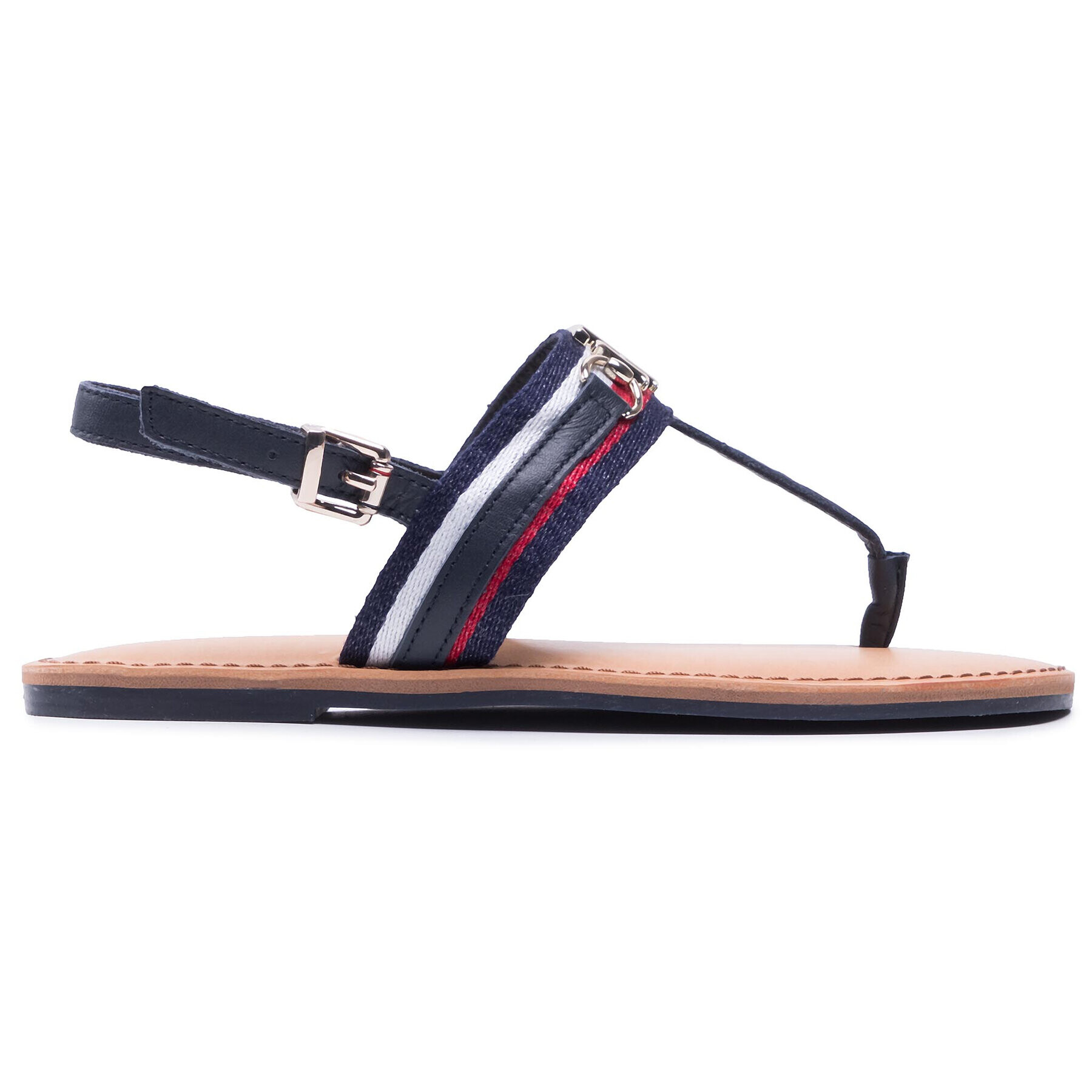 Tommy Hilfiger Sandale Shimmery Ribbon Flat Sandal FW0FW05629 Bleumarin - Pled.ro