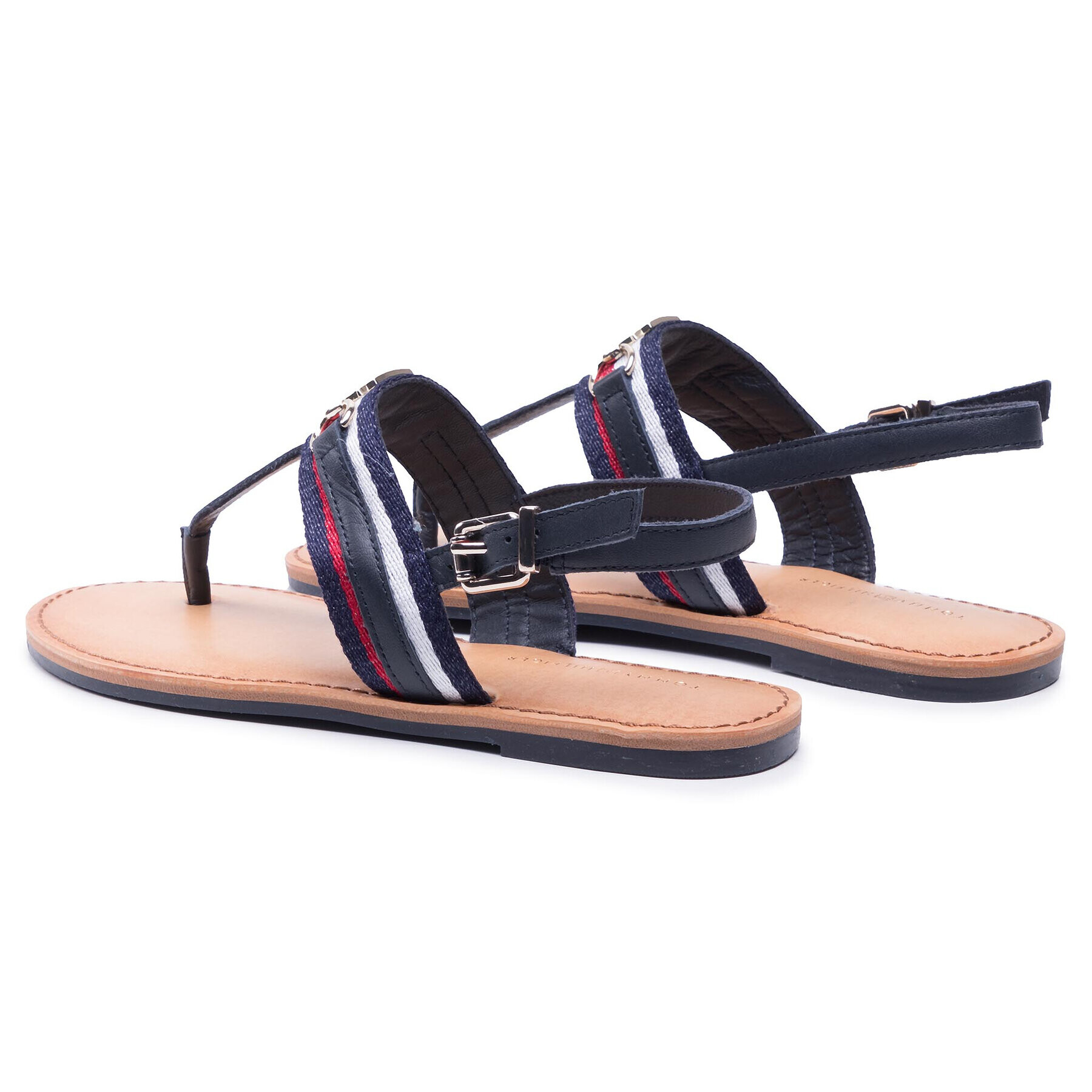 Tommy Hilfiger Sandale Shimmery Ribbon Flat Sandal FW0FW05629 Bleumarin - Pled.ro