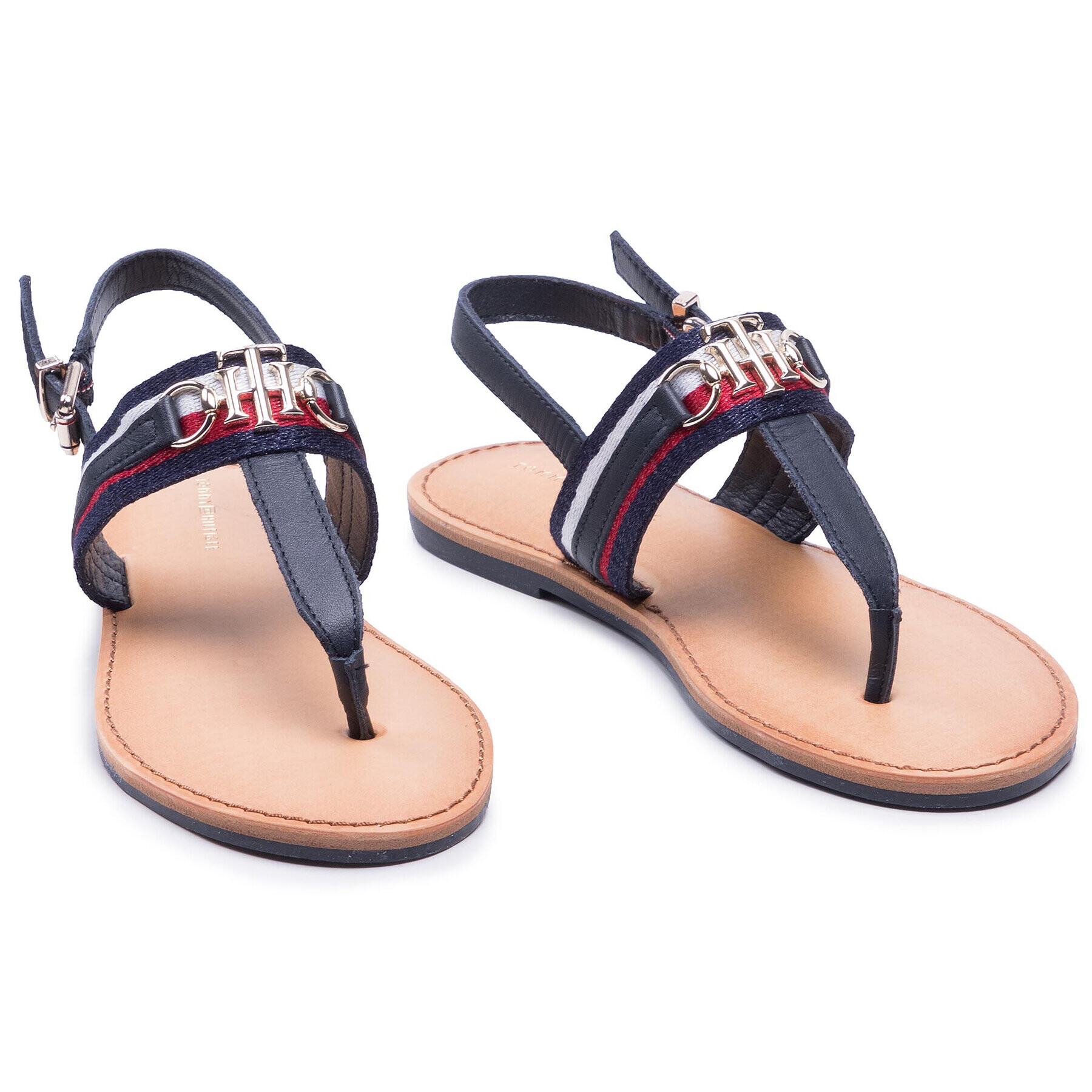 Tommy Hilfiger Sandale Shimmery Ribbon Flat Sandal FW0FW05629 Bleumarin - Pled.ro