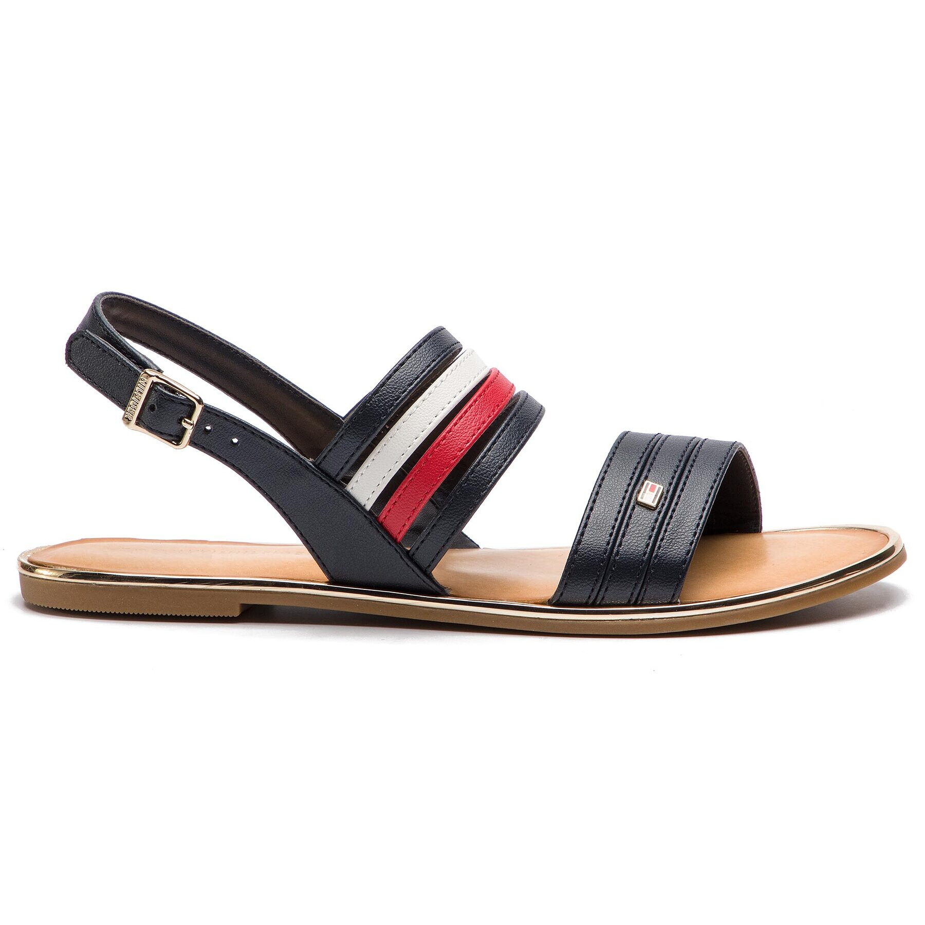 Tommy Hilfiger Sandale Strappy Flat Sandal FW0FW03667 Bleumarin - Pled.ro