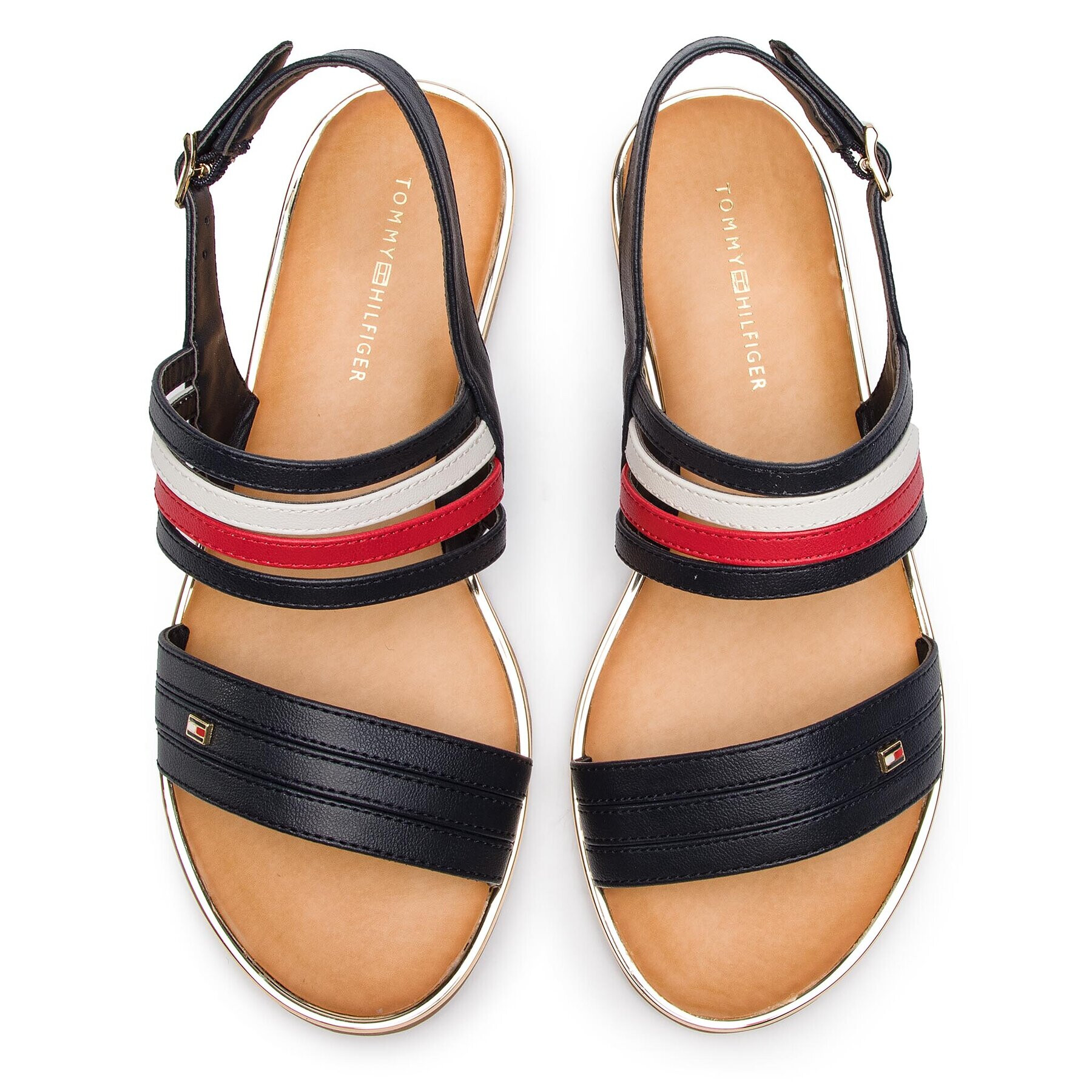 Tommy Hilfiger Sandale Strappy Flat Sandal FW0FW03667 Bleumarin - Pled.ro