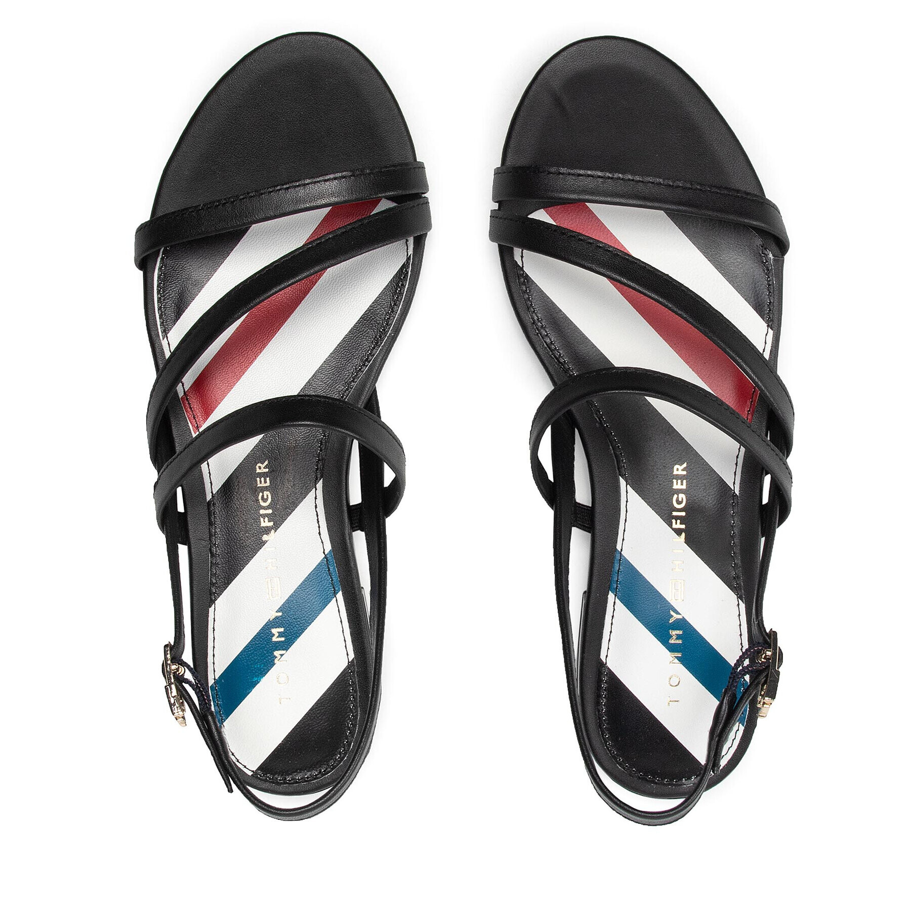 Tommy Hilfiger Sandale Strappy Flat Sandal FW0FW06480 Negru - Pled.ro