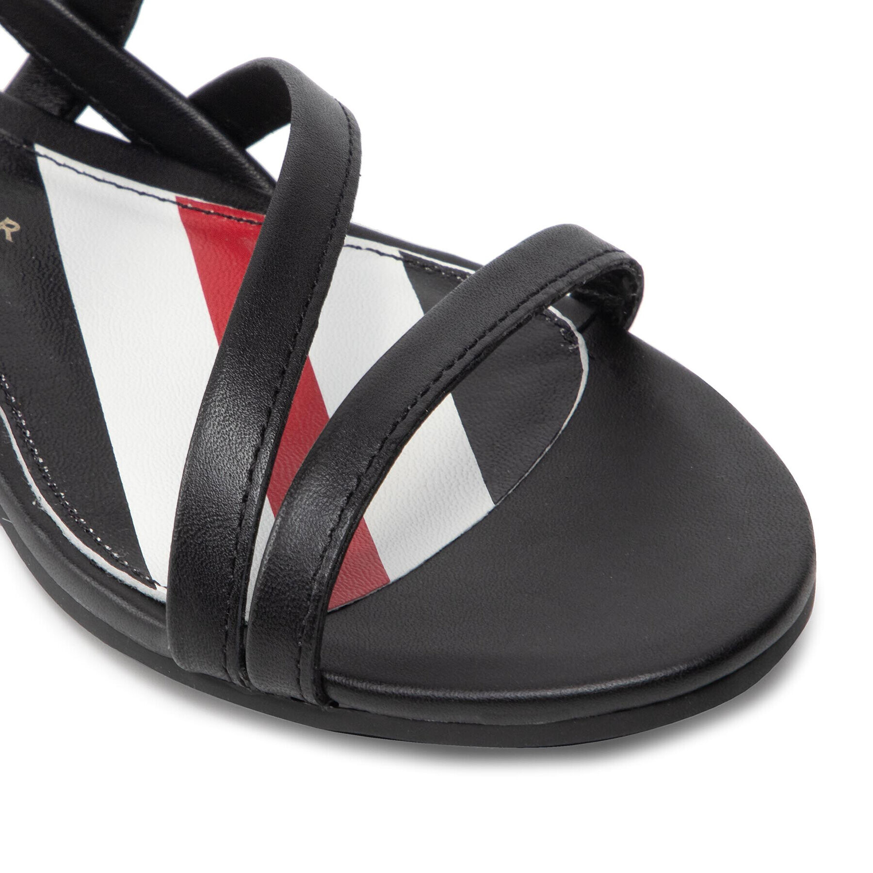 Tommy Hilfiger Sandale Strappy Flat Sandal FW0FW06480 Negru - Pled.ro